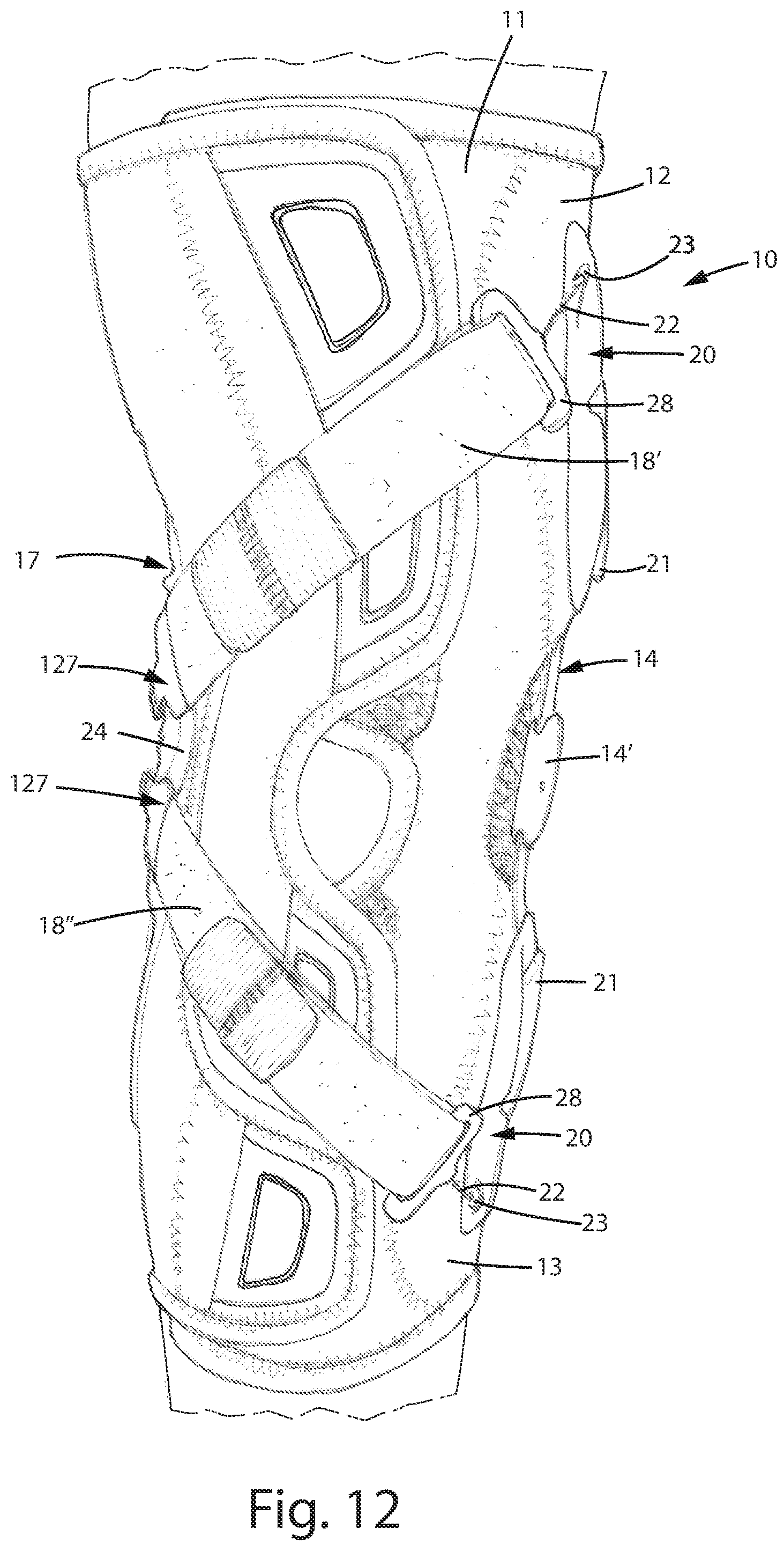 Patent US12496205 Figure 9 – Knee brace for the treatment of gonarthrosis