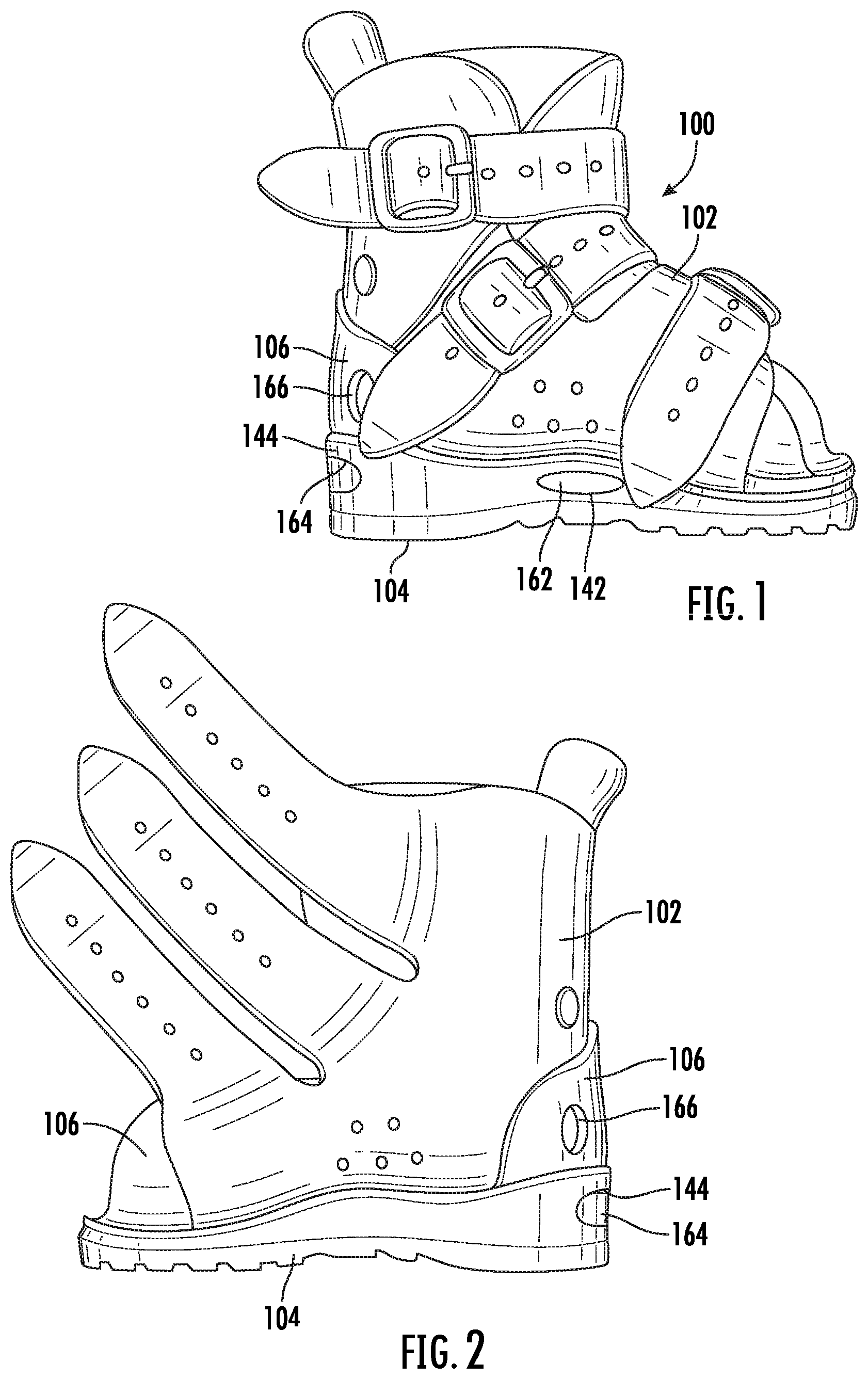 Patent US12496207 Figure 1 – Orthotic brace and clip attachment mechanism