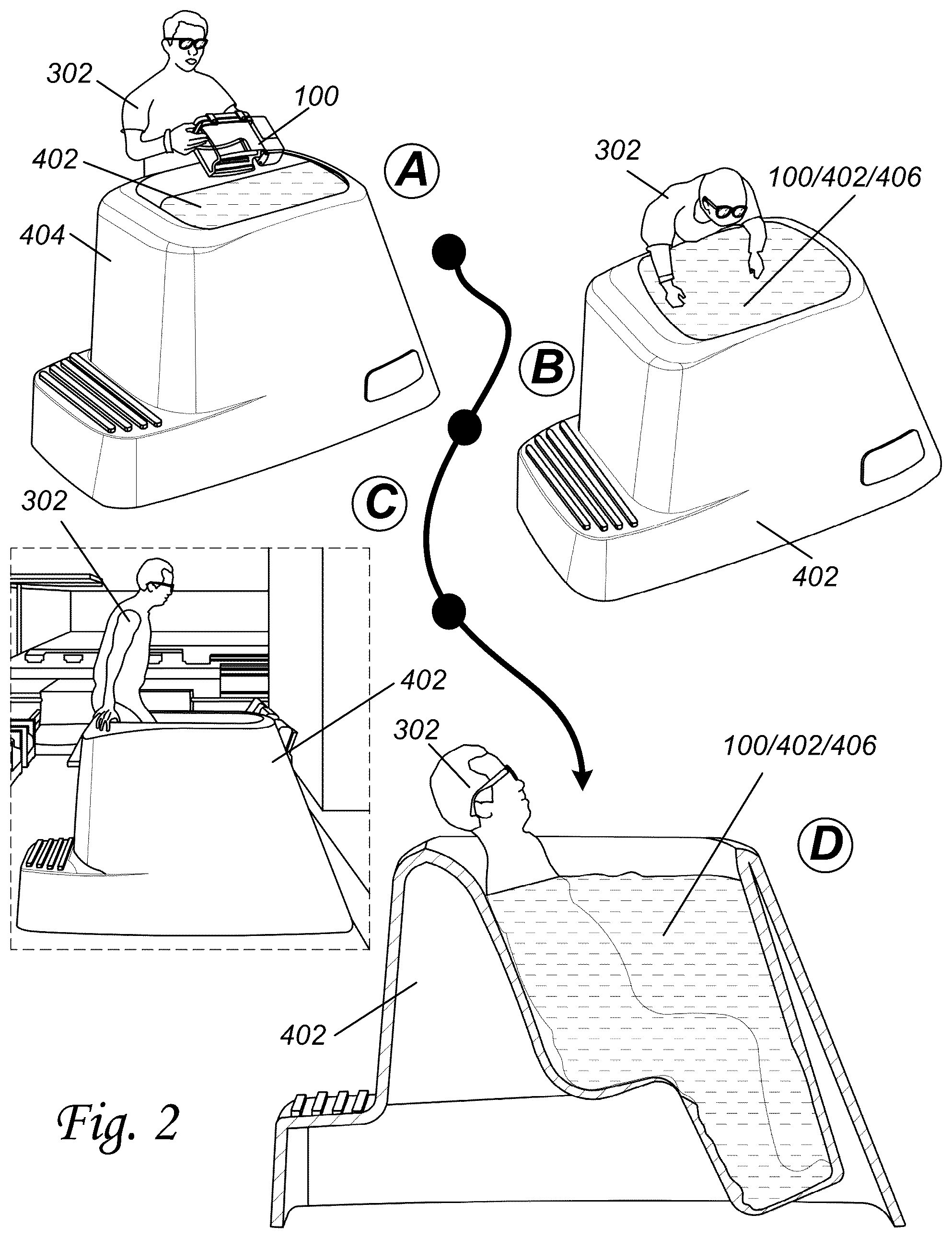 Patent US12496214 Figure 2 – Modular cold therapy system with directed water circulation and ice geometry enhancements