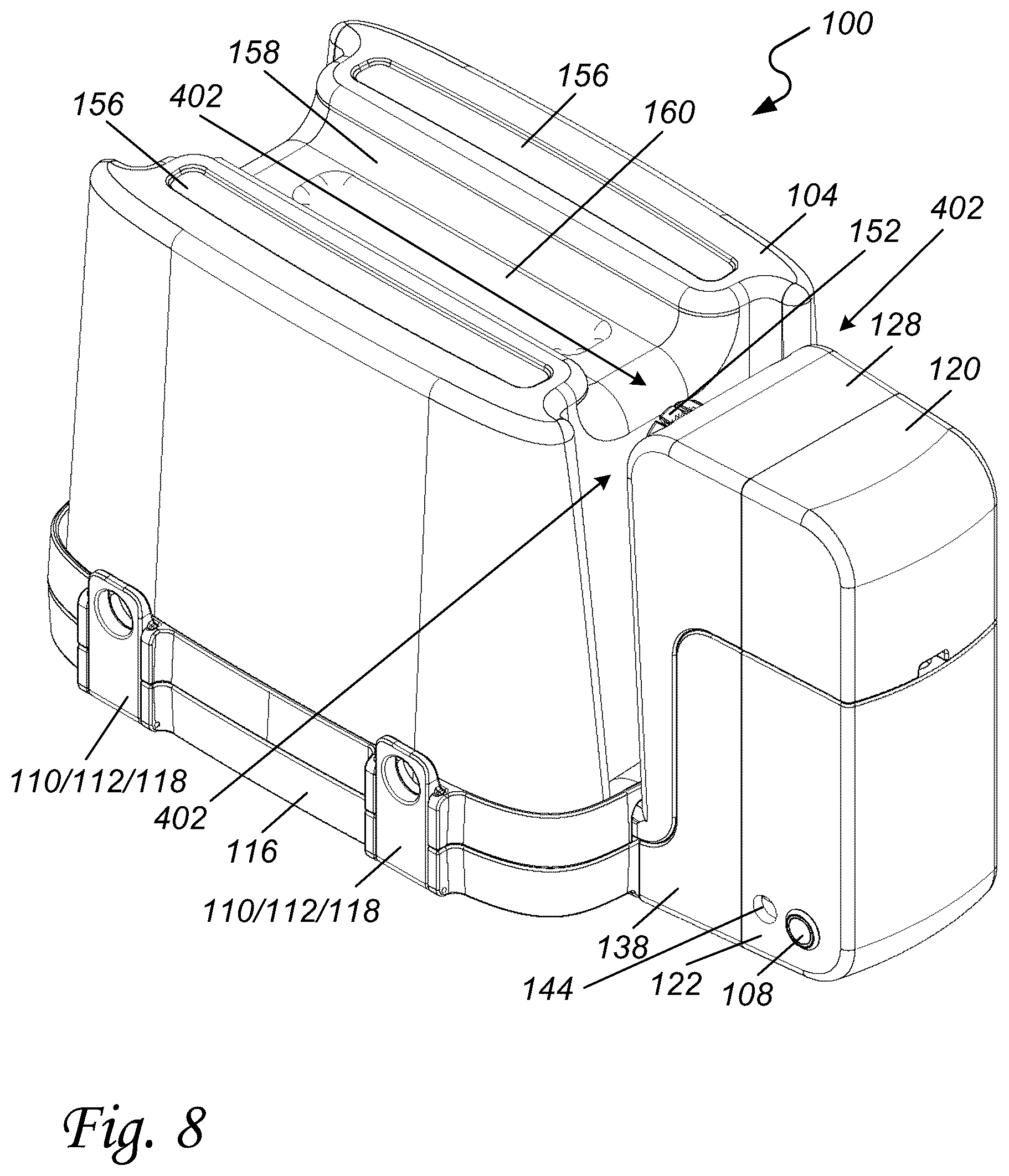 Patent US12496214 Figure 8 – Modular cold therapy system with directed water circulation and ice geometry enhancements