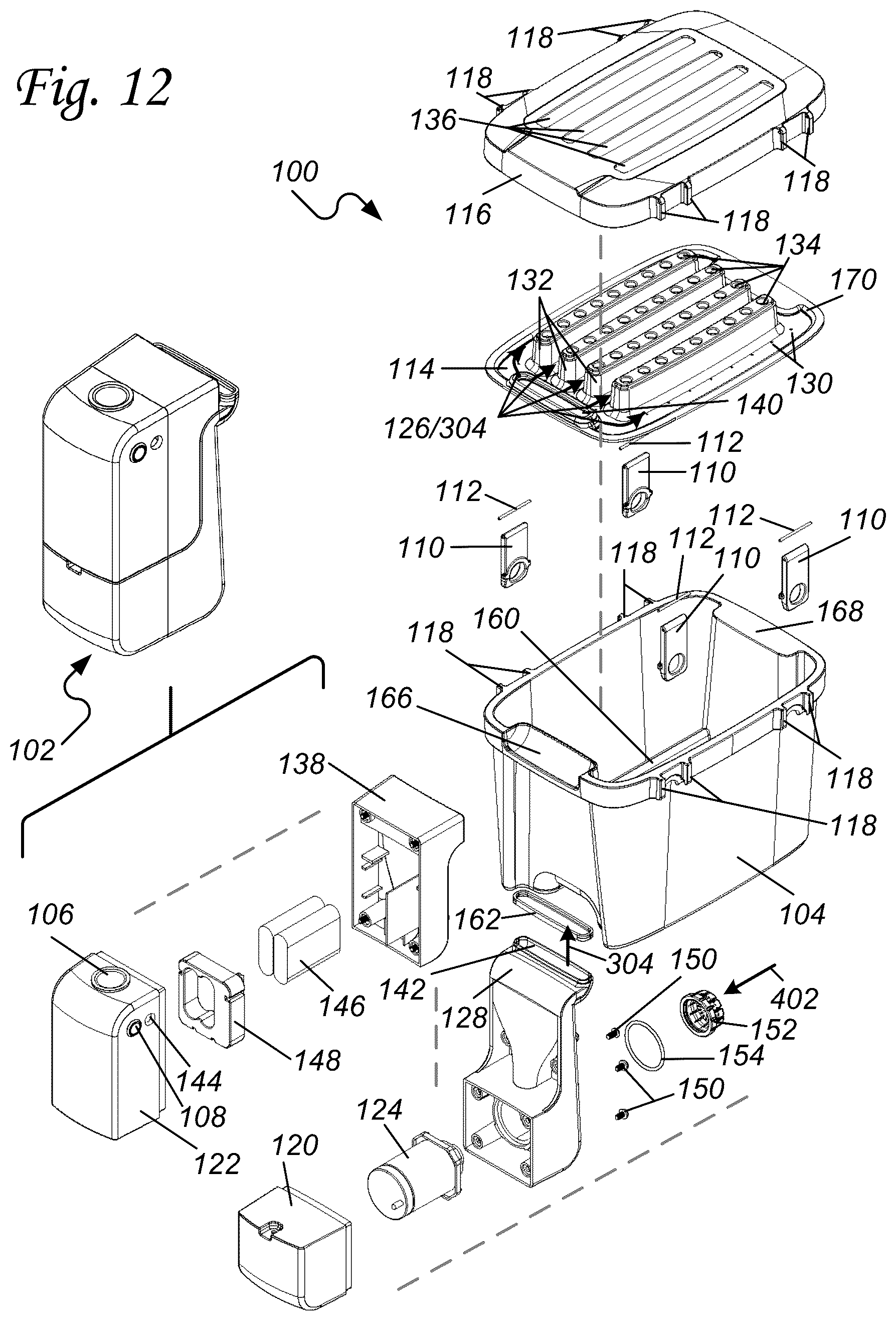 Patent US12496214 Figure 12 – Modular cold therapy system with directed water circulation and ice geometry enhancements