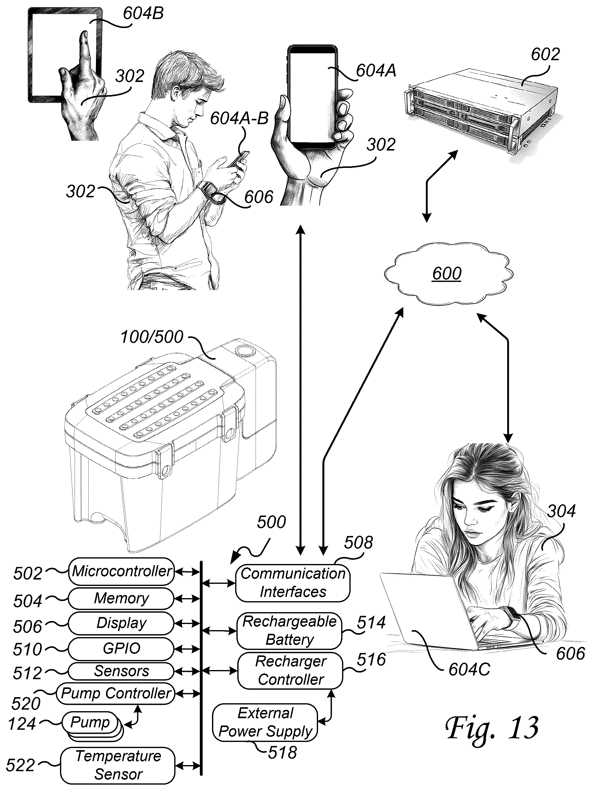 Patent US12496214 Figure 13 – Modular cold therapy system with directed water circulation and ice geometry enhancements