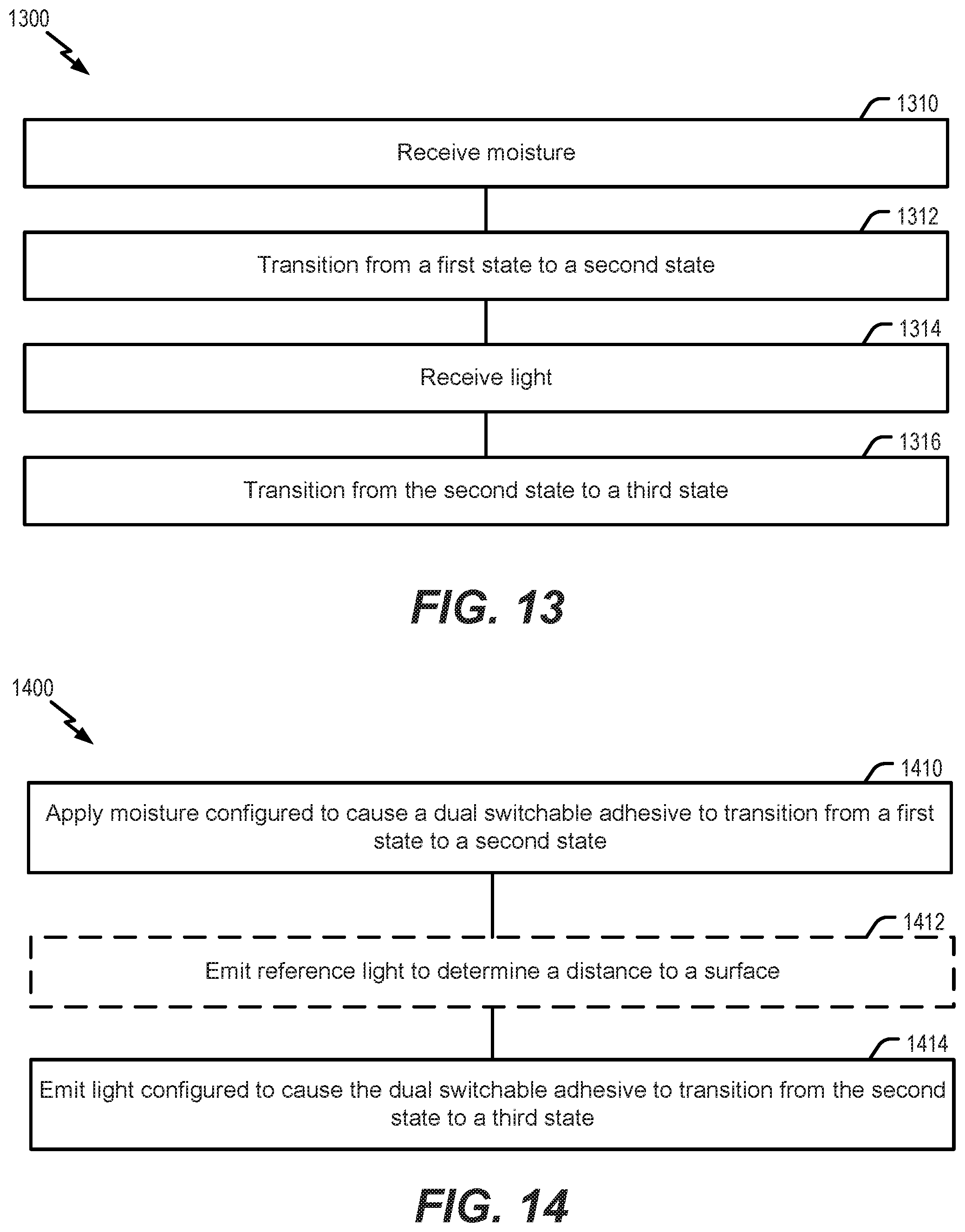 Patent US12496230 Figure 13 – Moisture and electromagnetic radiation switchable adhesive and apparatuses, systems, and methods therefore