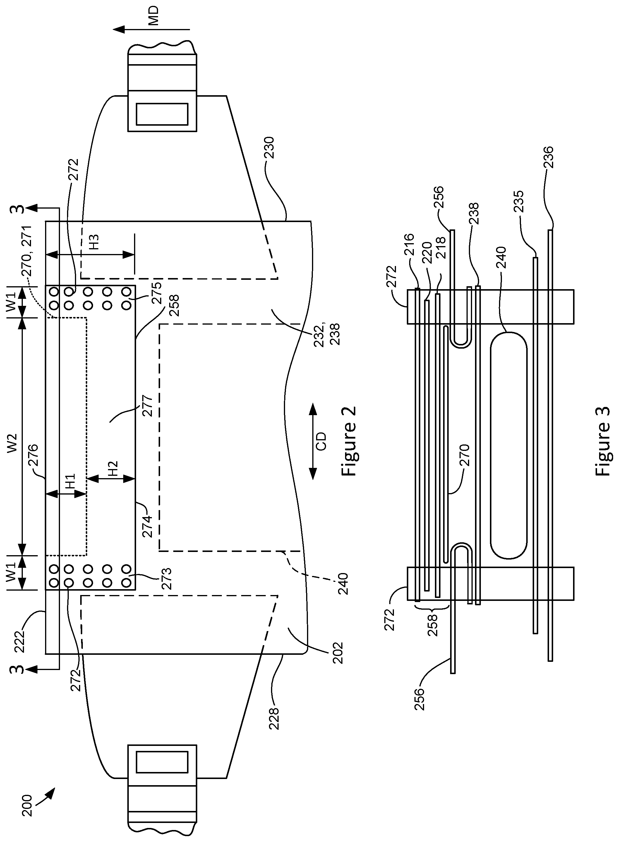 Patent US12496232 Figure 3 – Absorbent article having a waist gasketing element