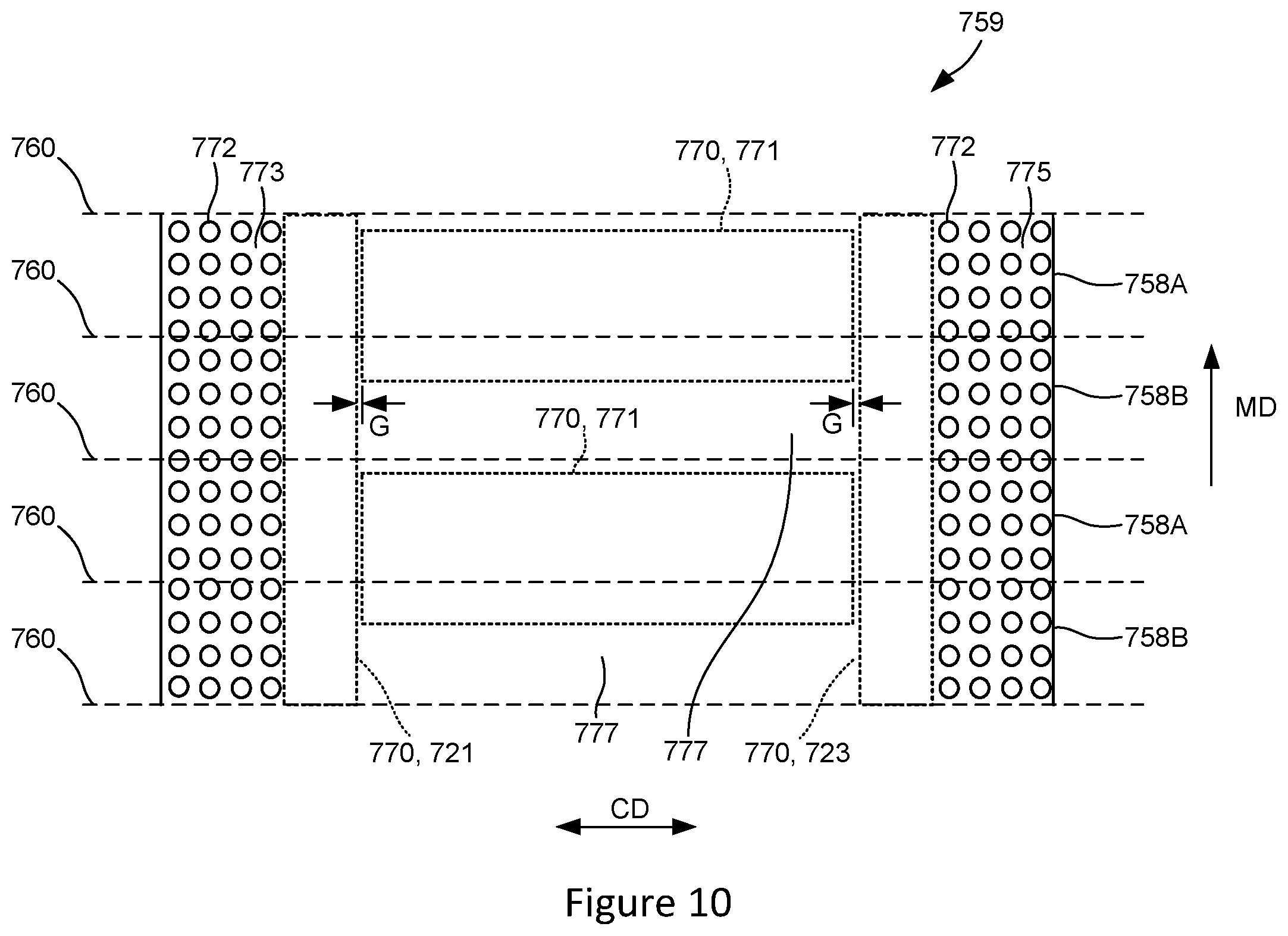 Patent US12496232 Figure 7 – Absorbent article having a waist gasketing element