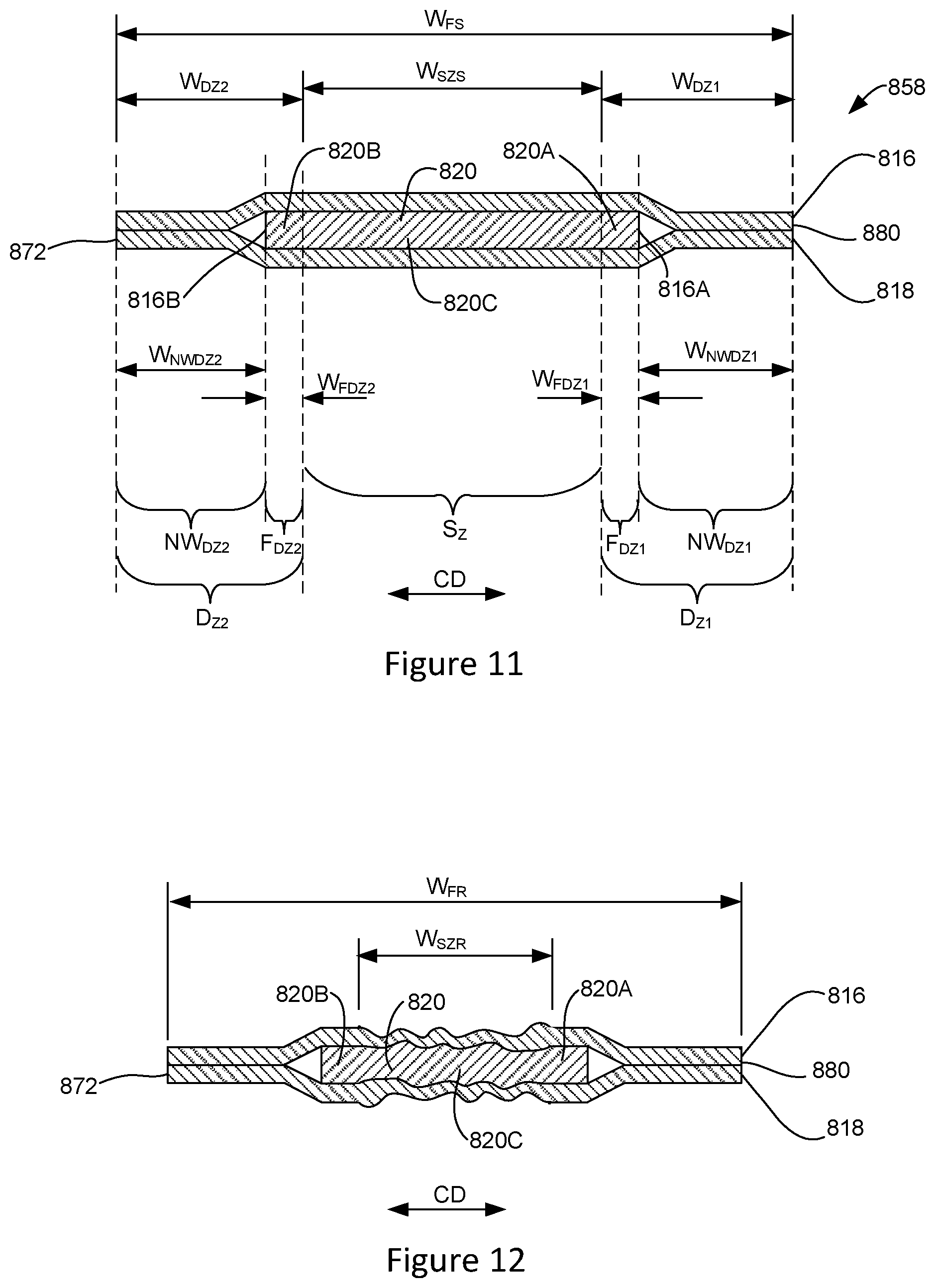 Patent US12496232 Figure 8 – Absorbent article having a waist gasketing element