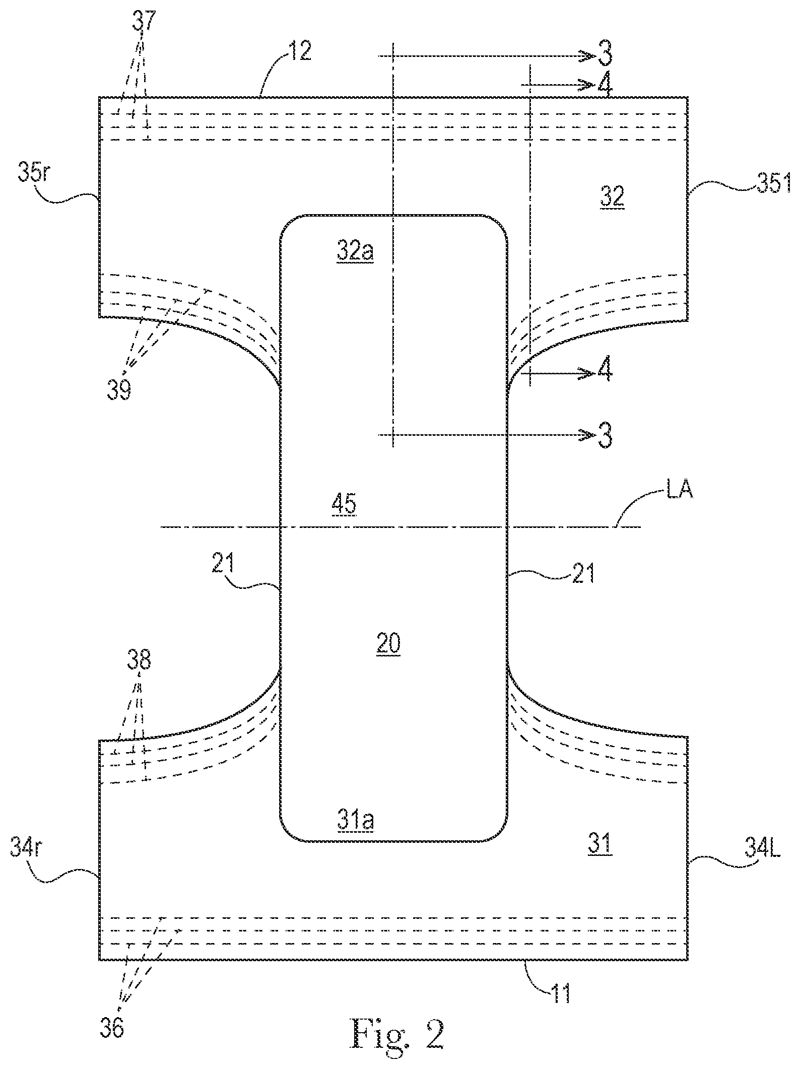 Patent US12496235 Figure 2 – Disposable absorbent pants with advantageous stretch and manufacturability features, and methods for manufacturing the same