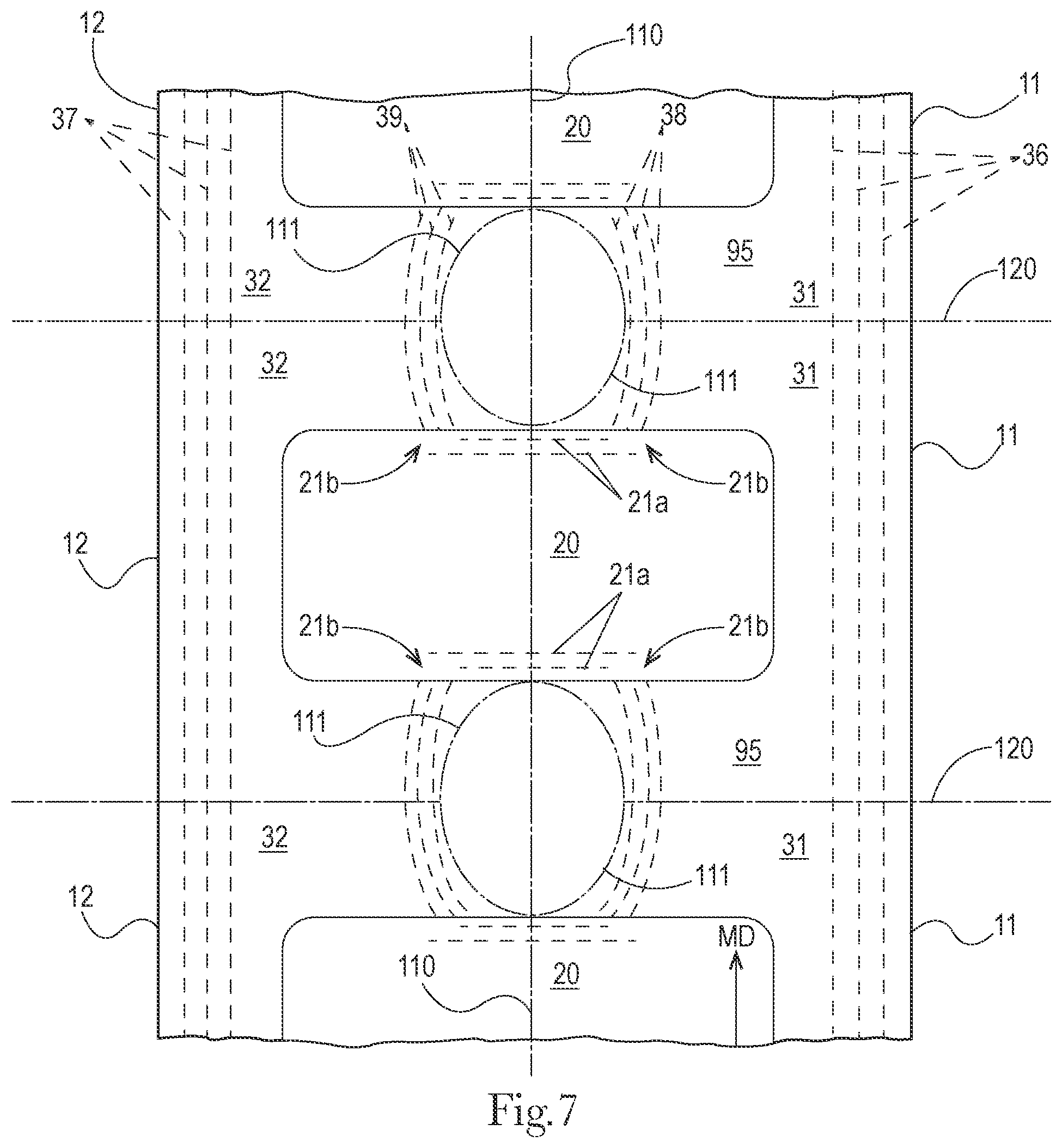 Patent US12496235 Figure 20 – Disposable absorbent pants with advantageous stretch and manufacturability features, and methods for manufacturing the same