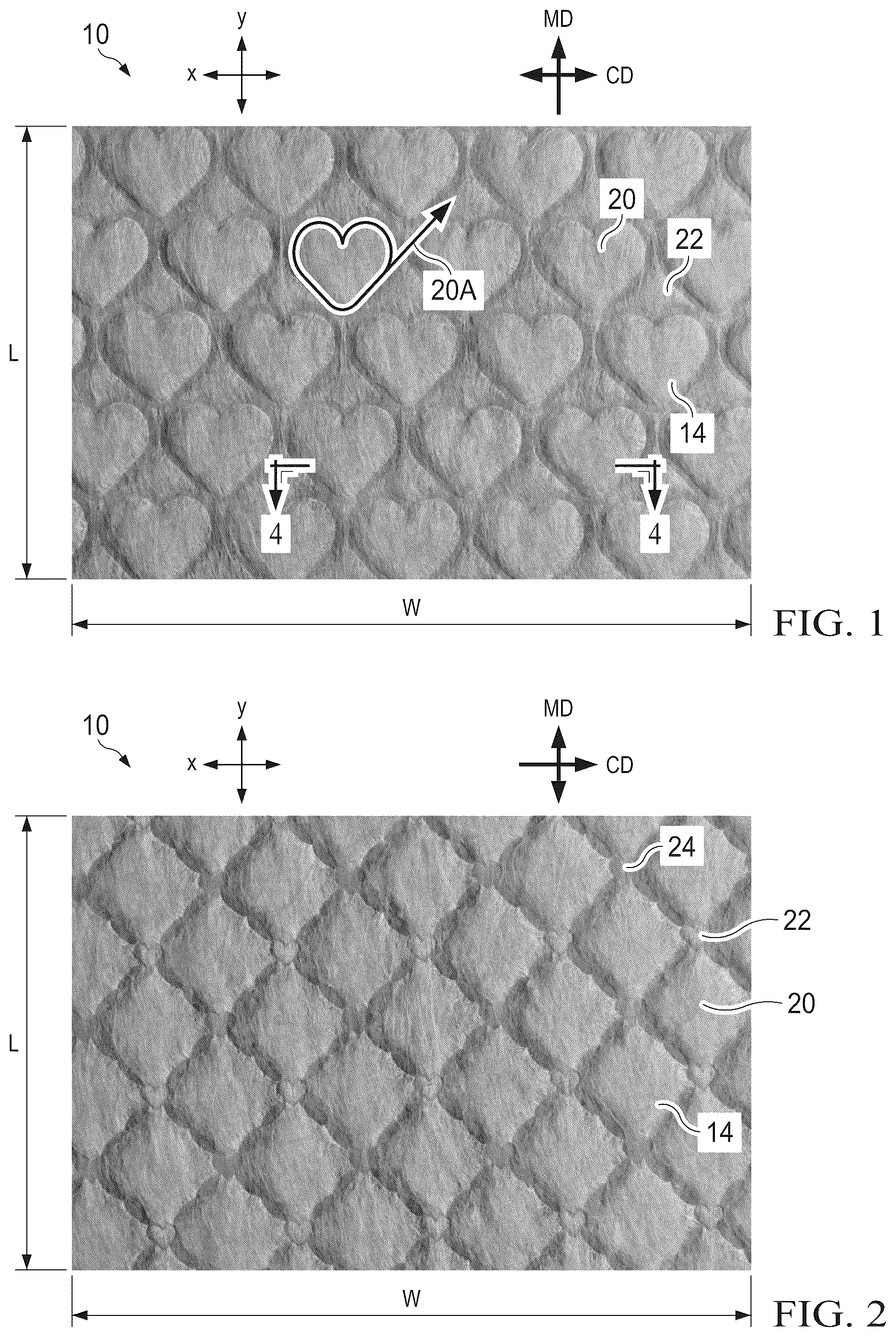 Patent US12496238 Figure 1 – Shaped nonwoven