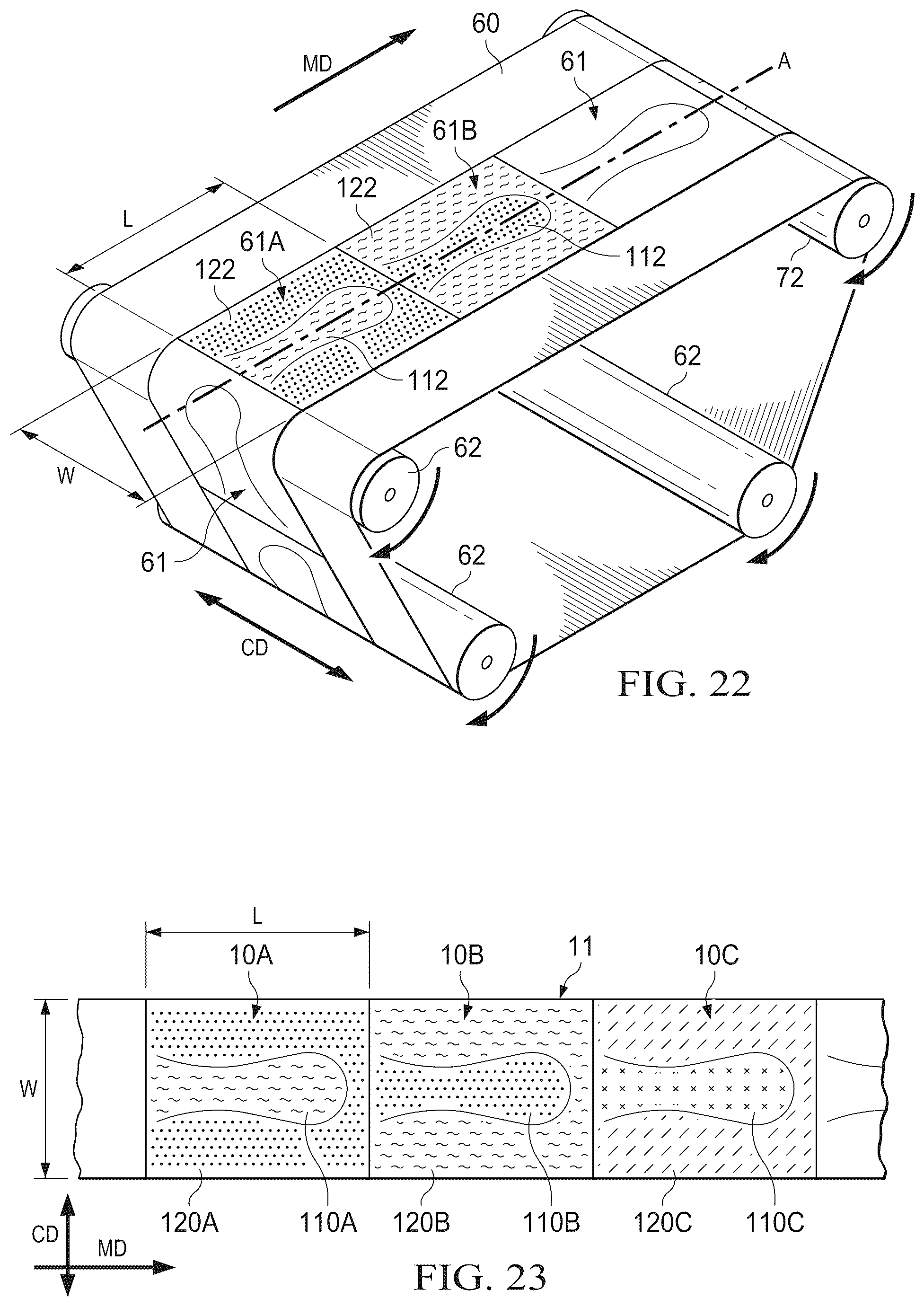 Patent US12496238 Figure 15 – Shaped nonwoven