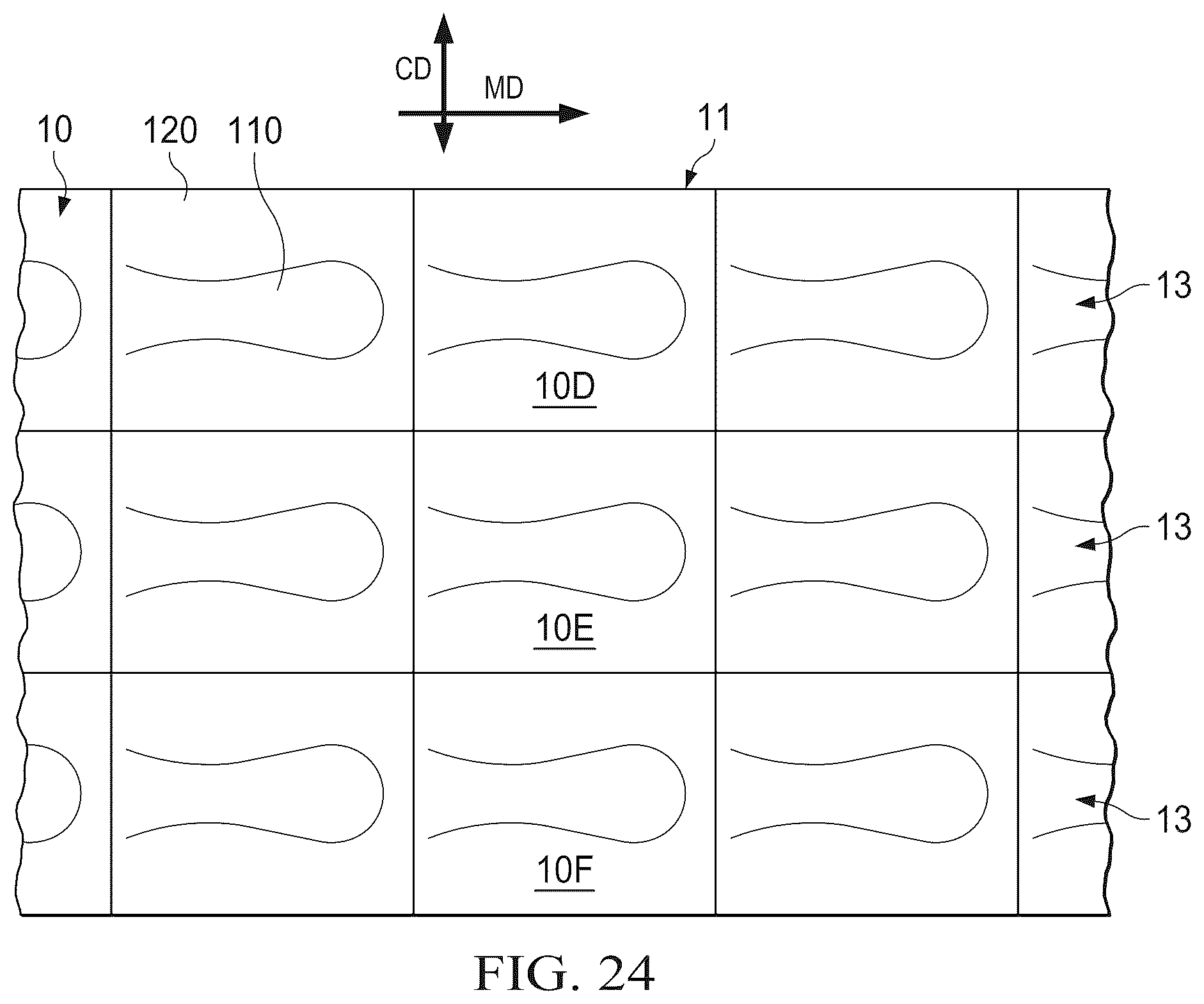 Patent US12496238 Figure 16 – Shaped nonwoven