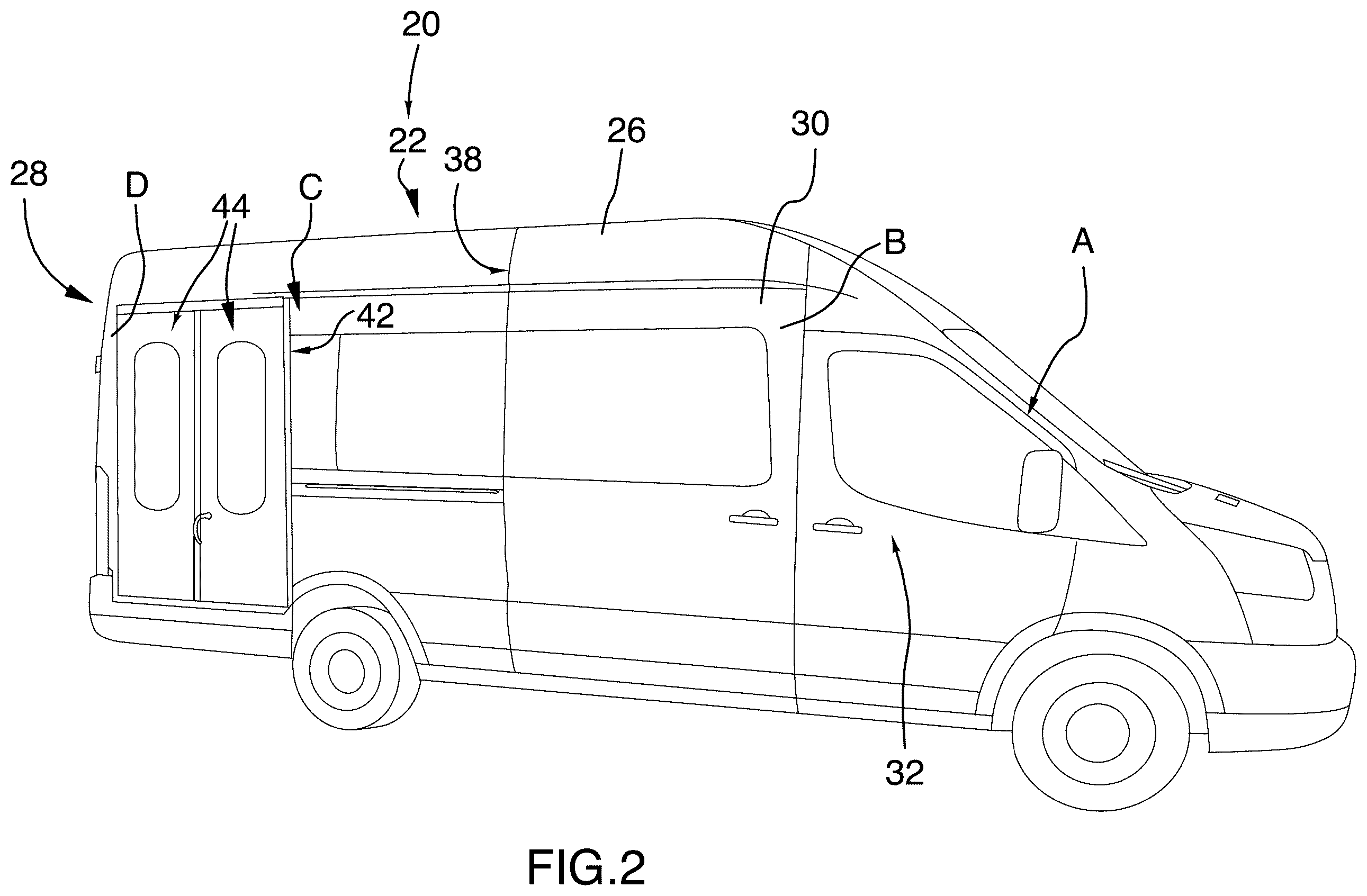 Patent US12496241 Figure 2 – Accessibility vehicle