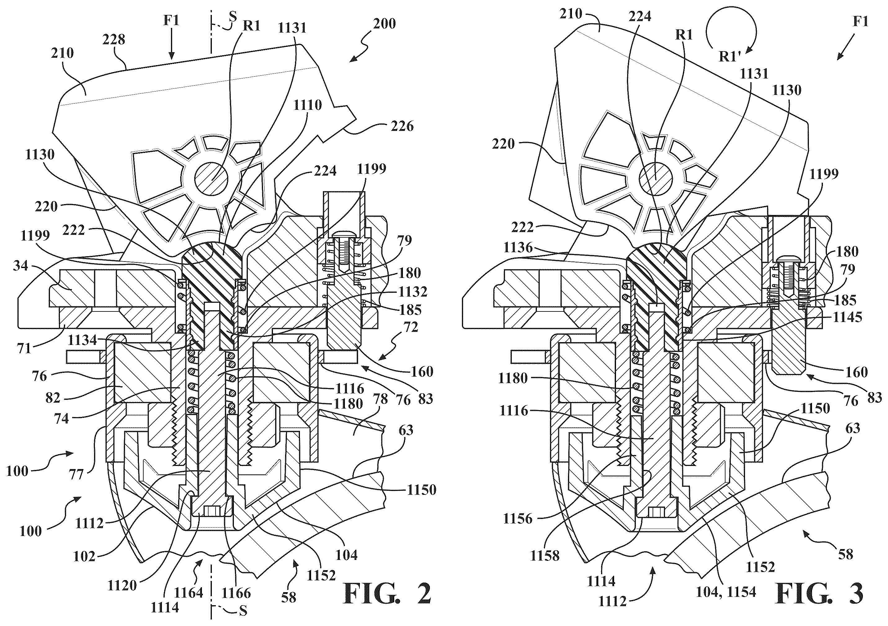 Patent US12496243 Figure 2 – Patient transport apparatus with brake assembly and steer lock assembly