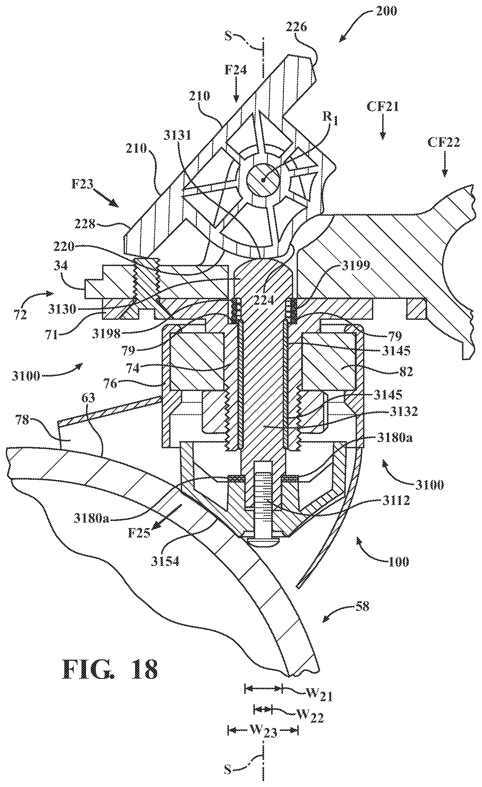 Patent US12496243 Figure 13 – Patient transport apparatus with brake assembly and steer lock assembly