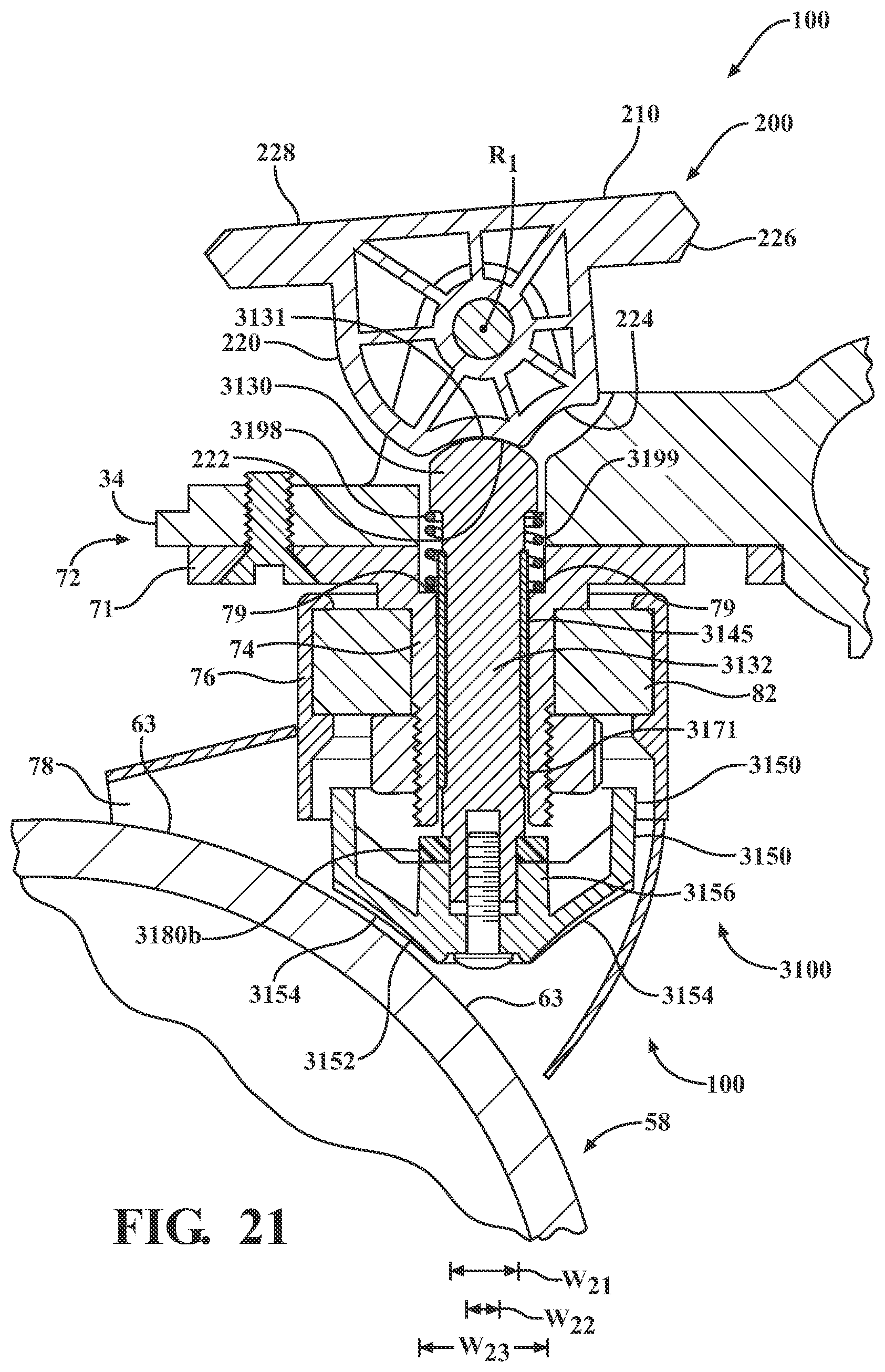 Patent US12496243 Figure 15 – Patient transport apparatus with brake assembly and steer lock assembly