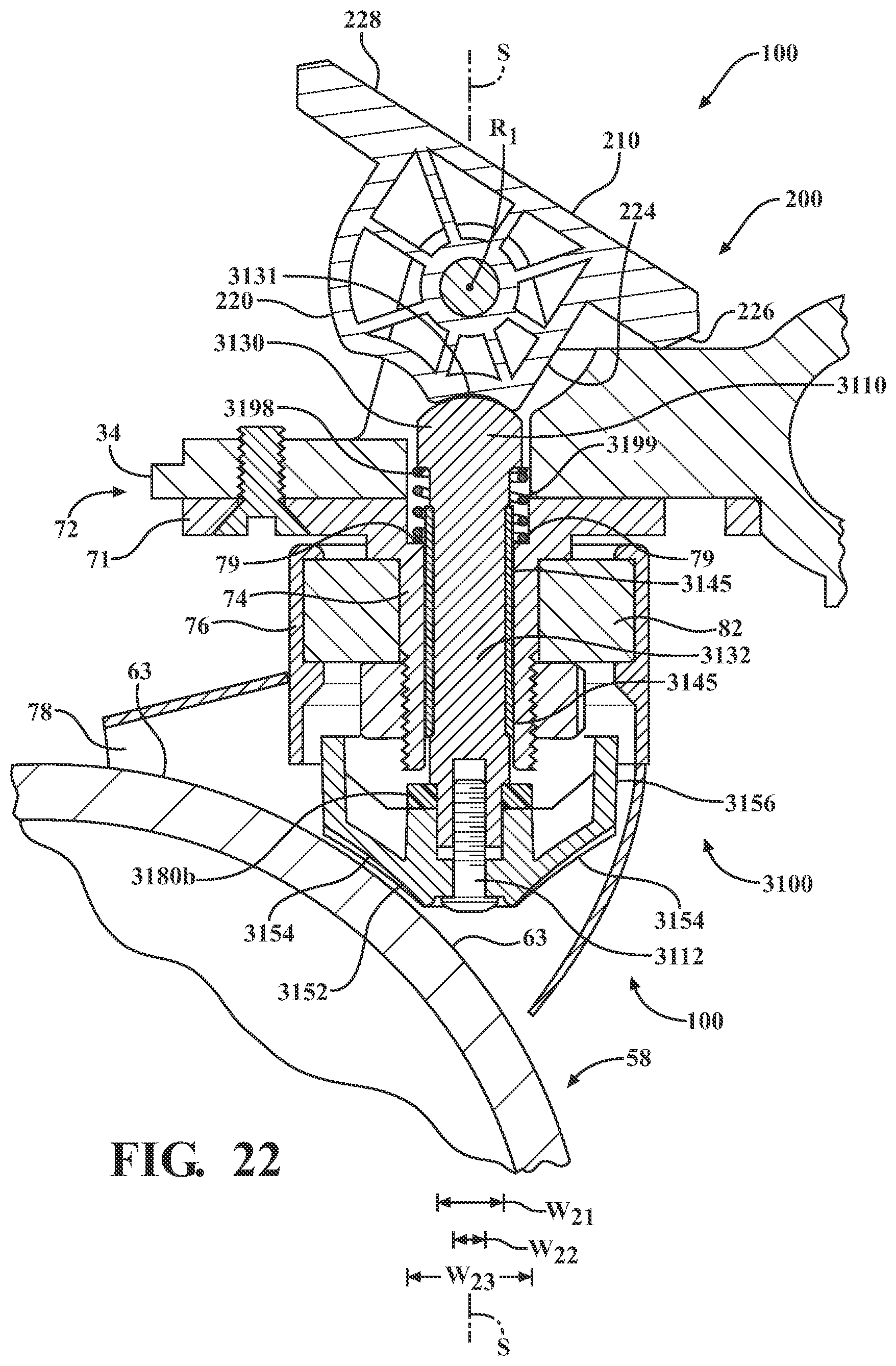 Patent US12496243 Figure 16 – Patient transport apparatus with brake assembly and steer lock assembly