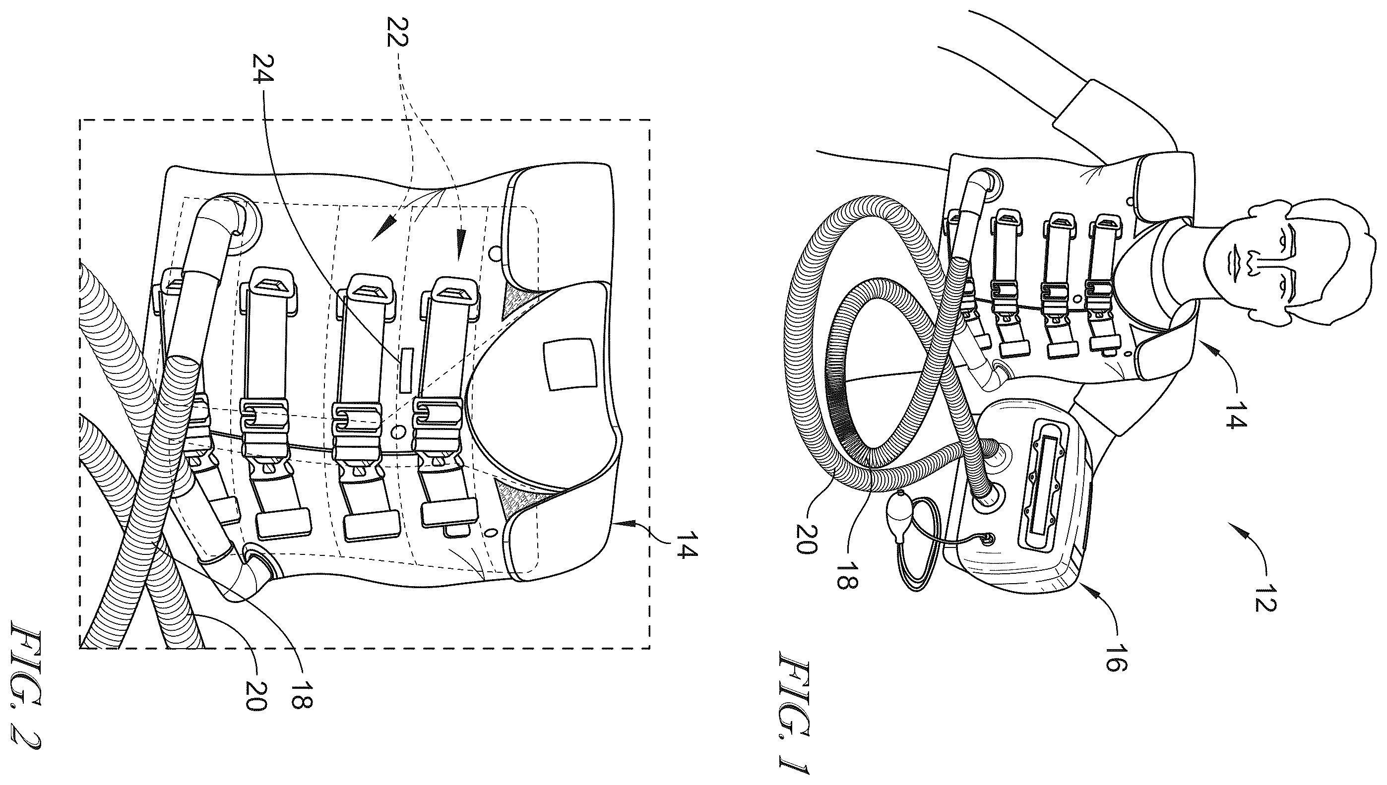 Patent US12496252 Figure 1 – Adaptive high frequency chest wall oscillation system