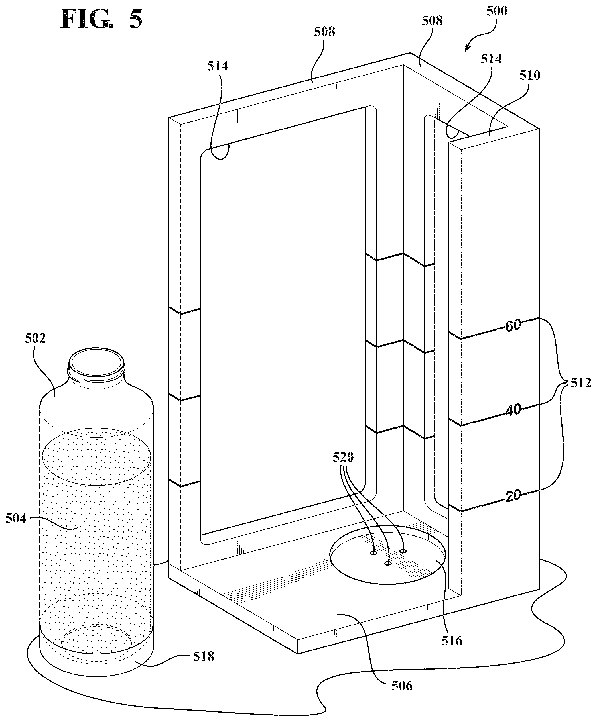 Patent US12496256 Figure 6 – Prescription drug bottle measuring device and method of use
