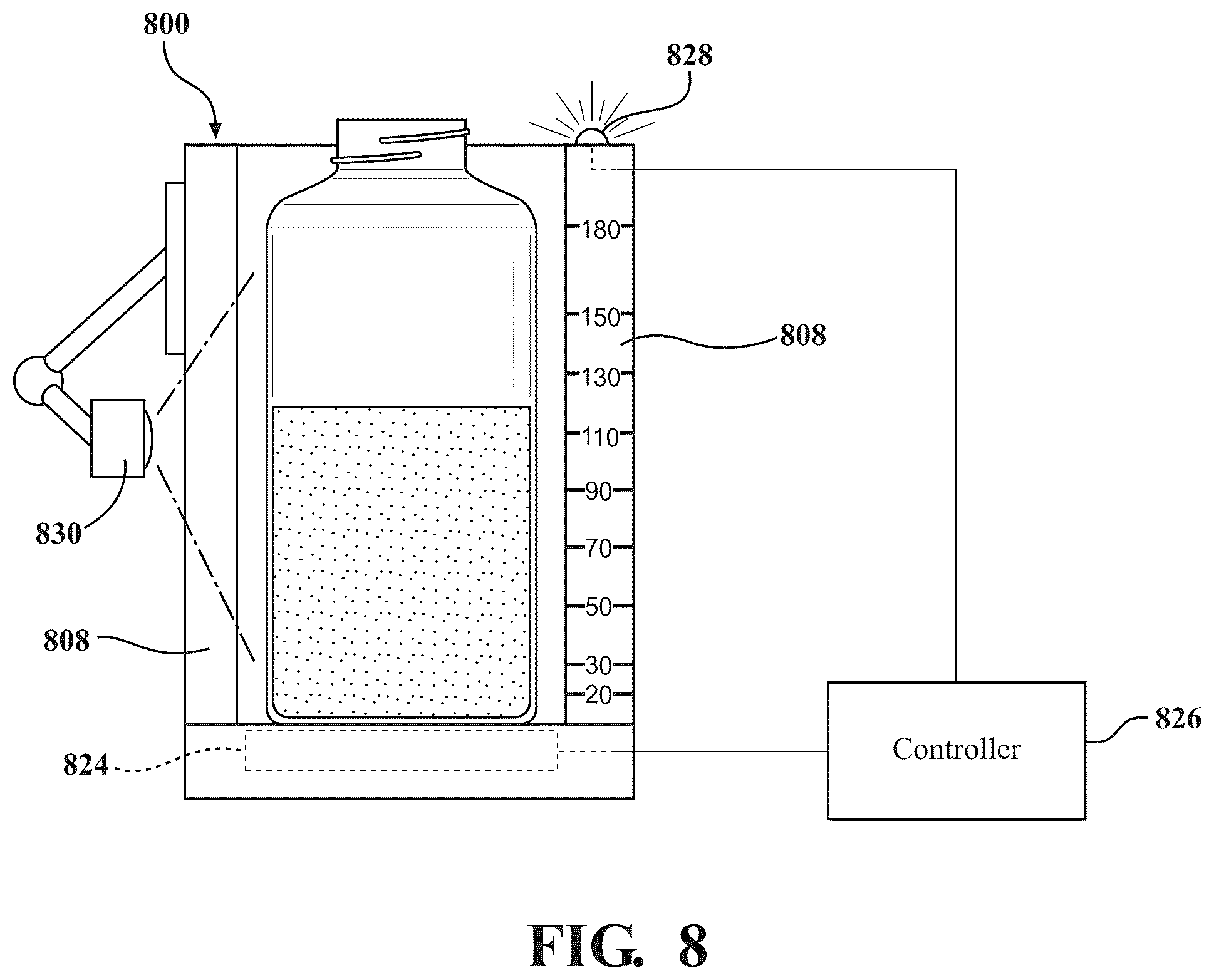 Patent US12496256 Figure 9 – Prescription drug bottle measuring device and method of use