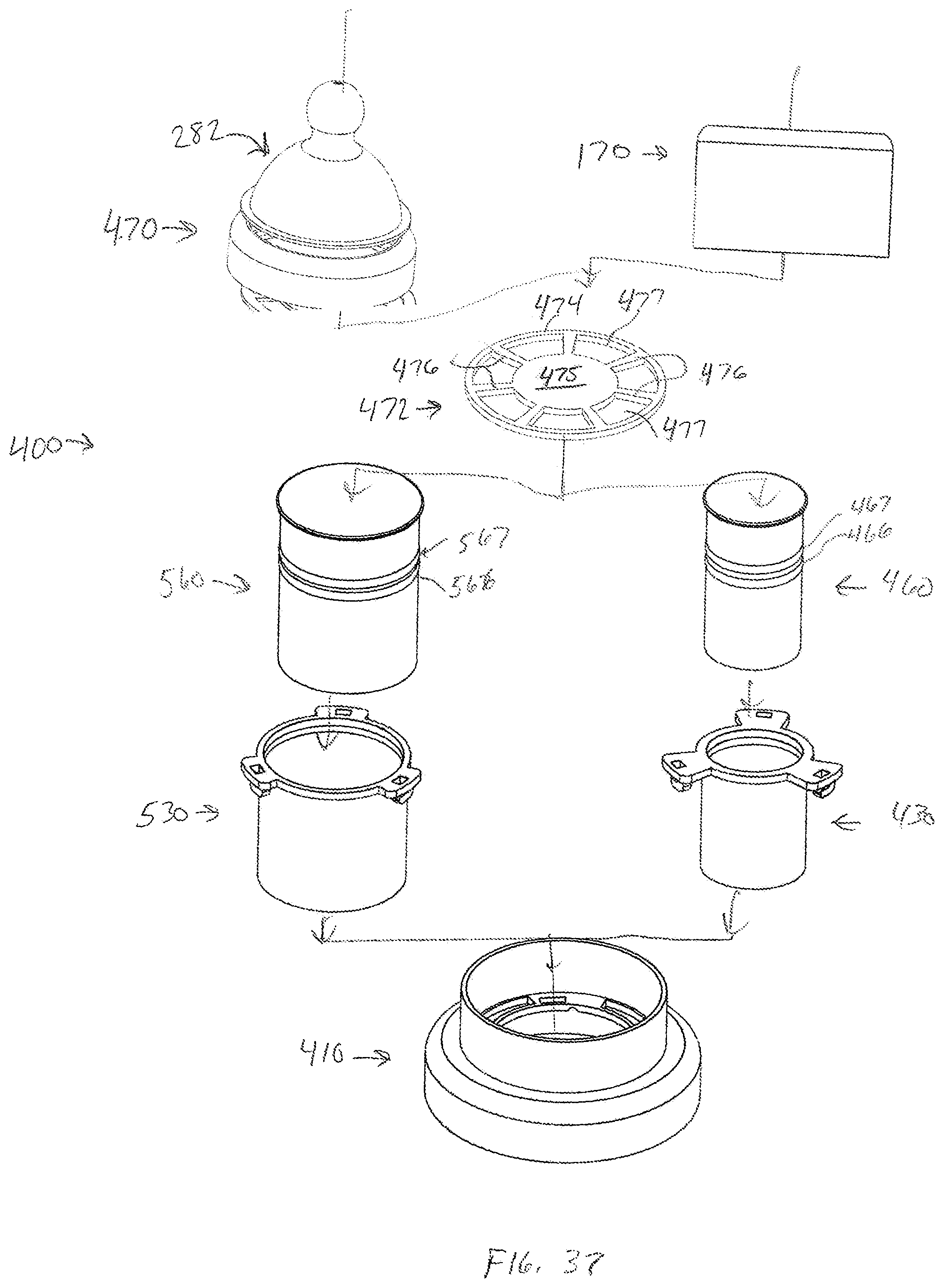 Patent US12496257 Figure 10 – Ingredient dispensing and drink through device for beverage container