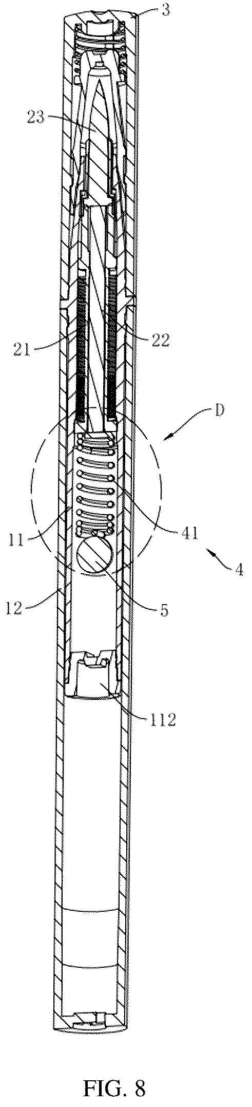 Patent US12496260 Figure 8 – Liquid eyeliner pen