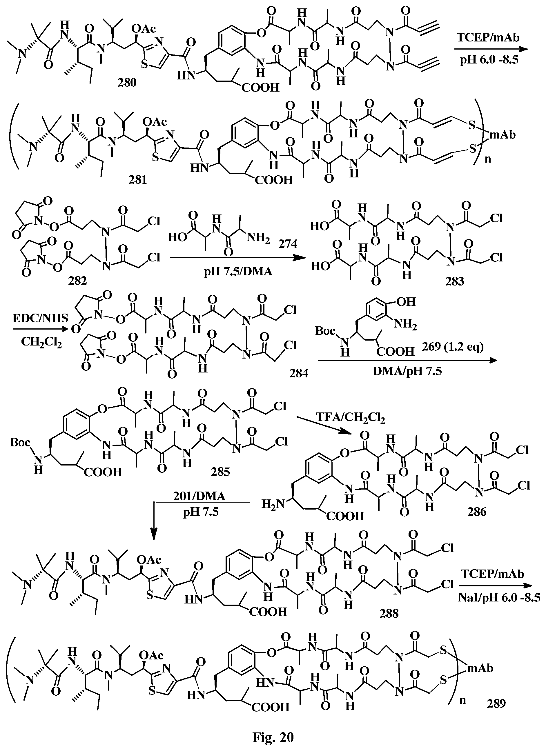 Patent US12496351 Figure 20 – Conjugation linkers, cell binding molecule-drug conjugates containing the linkers, methods of making and uses such conjugates with the linkers