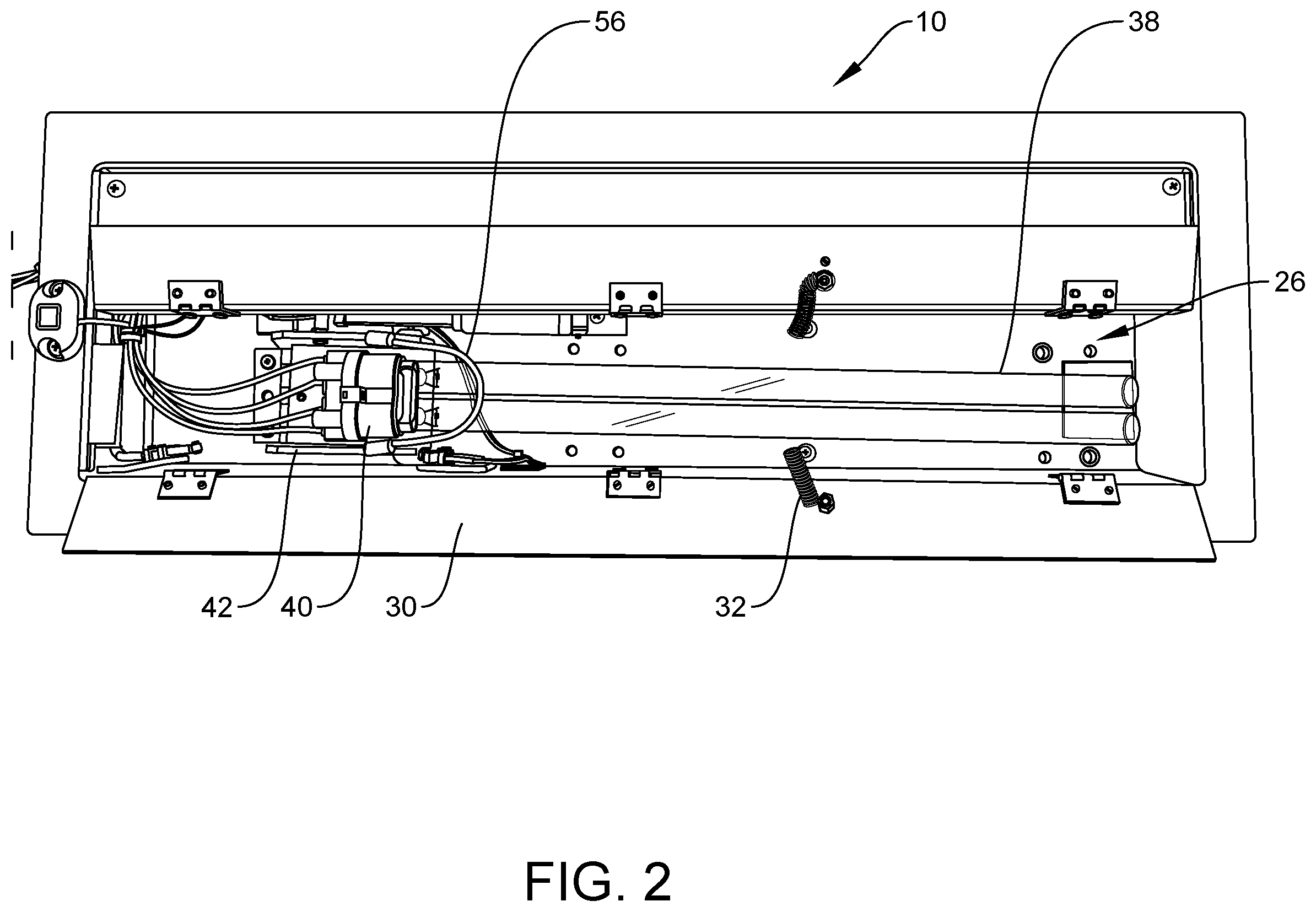 Patent US12496365 Figure 2 – UVC light assembly for ambulance patient cabin