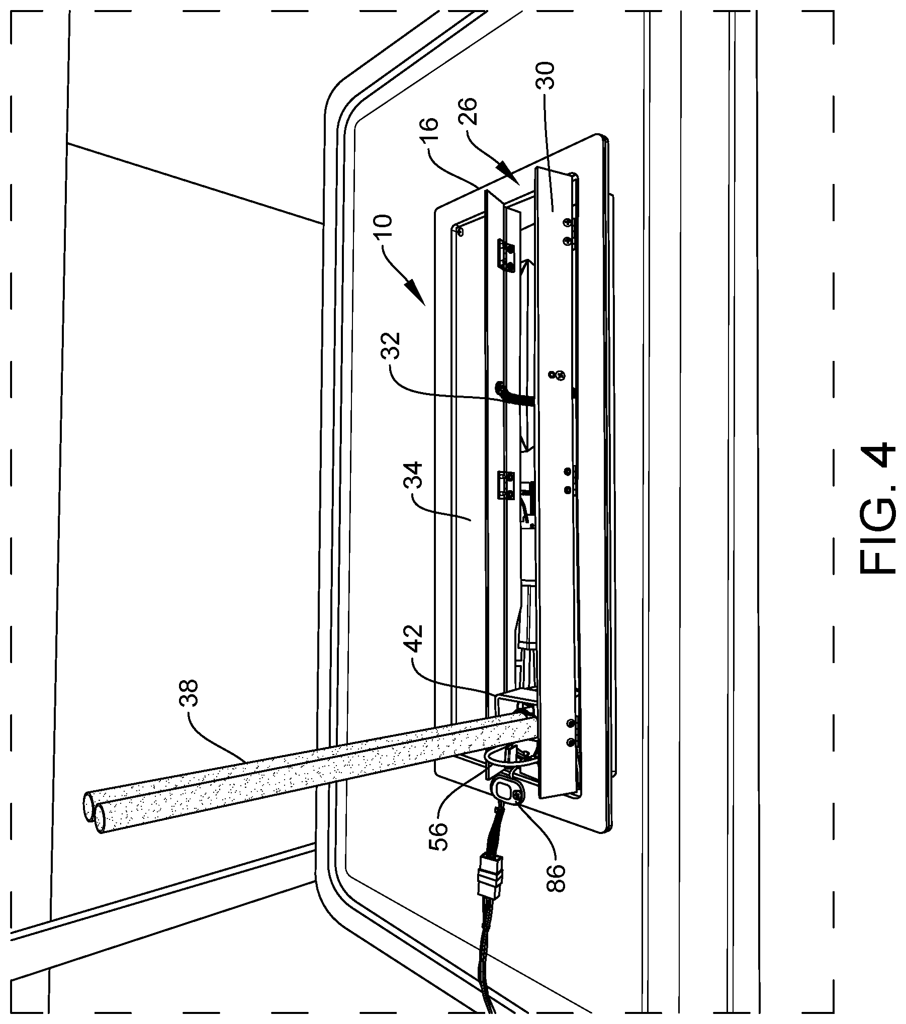 Patent US12496365 Figure 4 – UVC light assembly for ambulance patient cabin