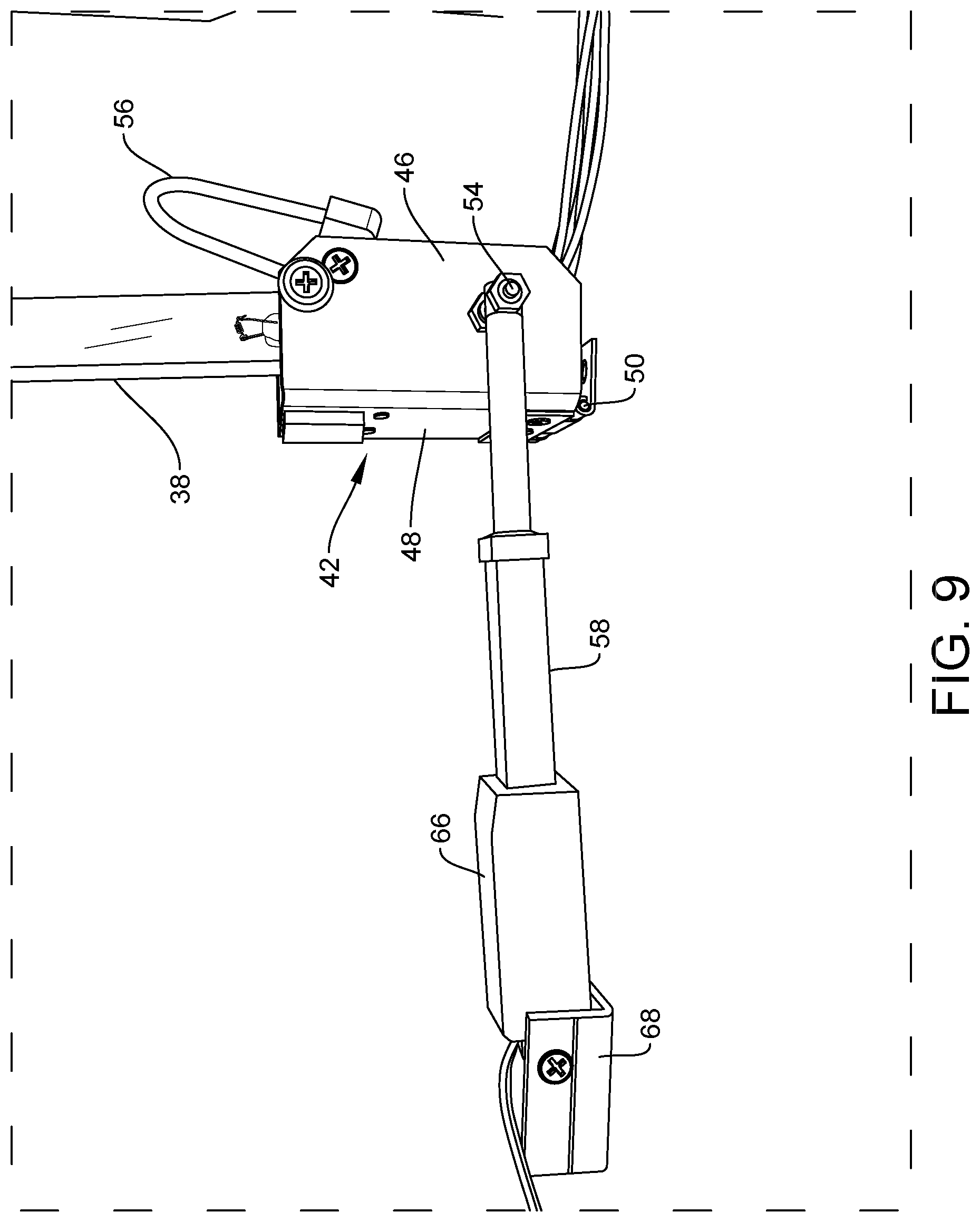 Patent US12496365 Figure 9 – UVC light assembly for ambulance patient cabin