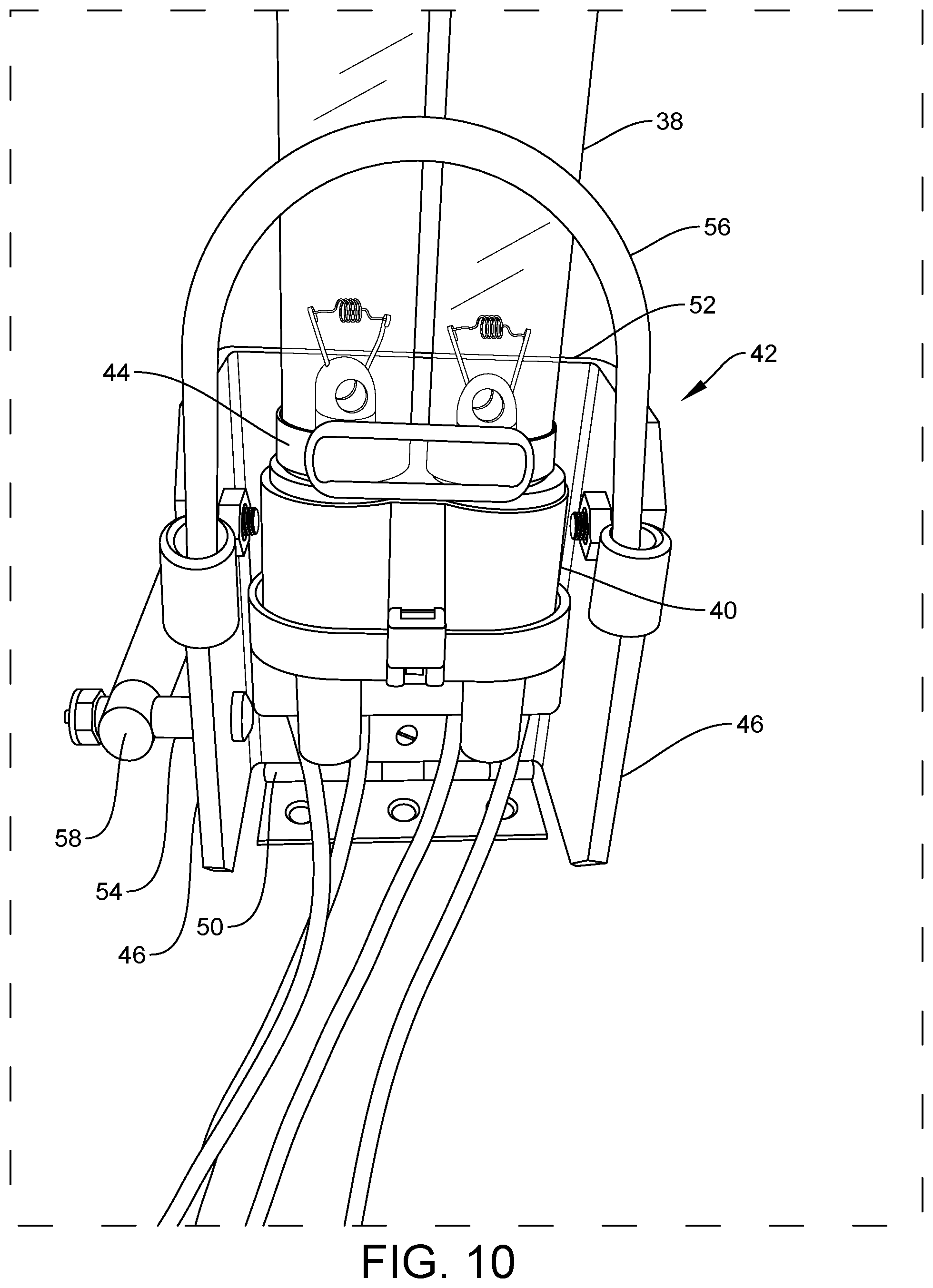 Patent US12496365 Figure 10 – UVC light assembly for ambulance patient cabin