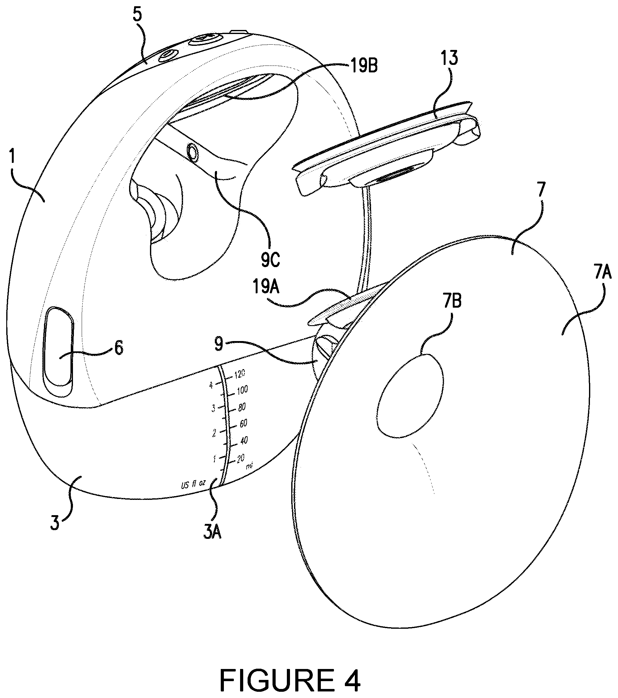 Patent US12496381 Figure 4 – Breast pump system