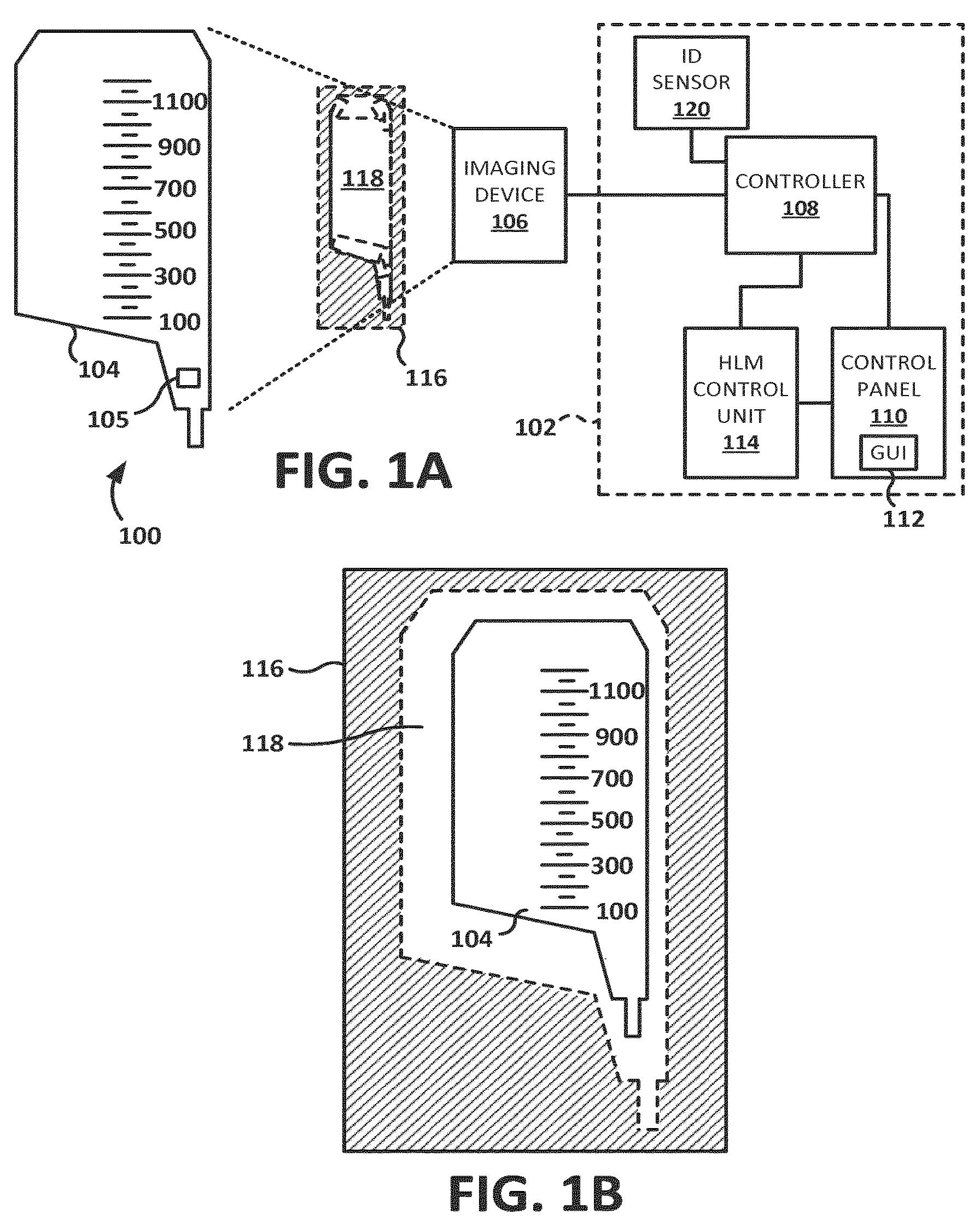 Patent US12496386 Figure 1 – Optical level control system