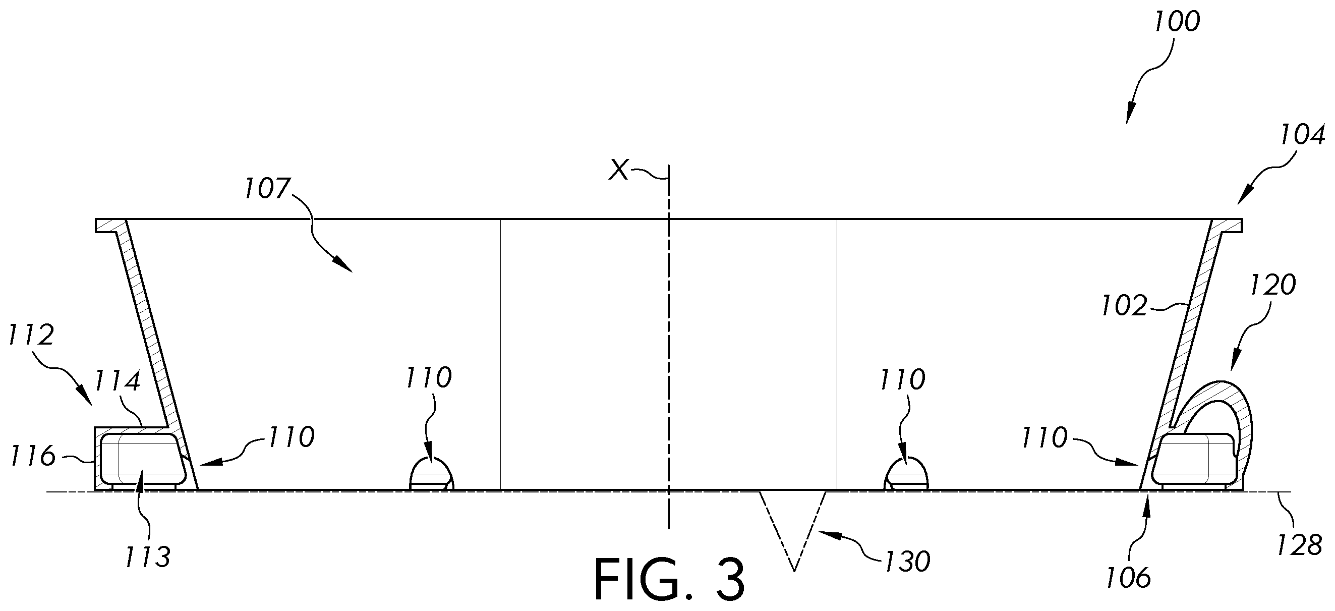 Patent US12496390 Figure 3 – Spill protection basin for surgeries