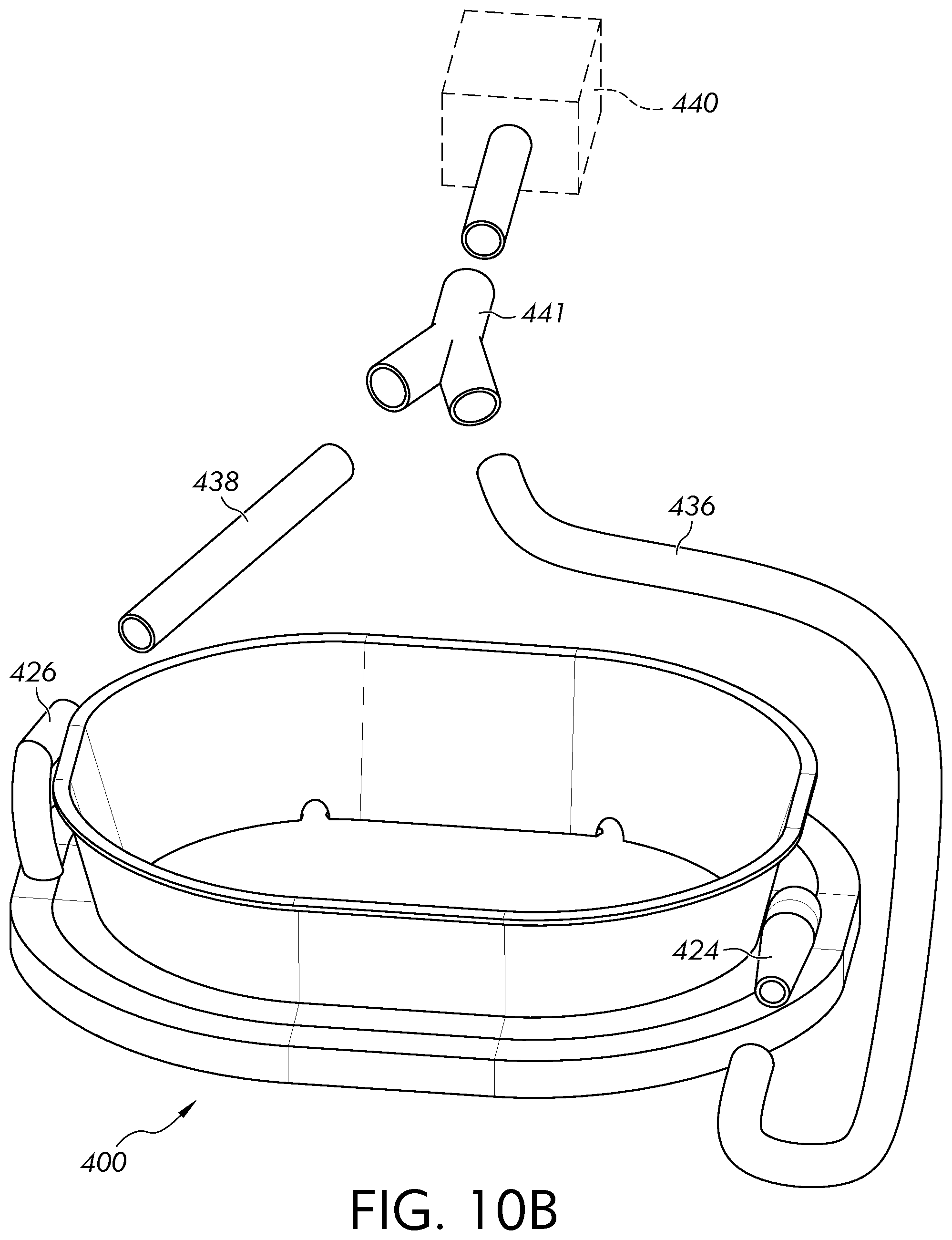 Patent US12496390 Figure 8 – Spill protection basin for surgeries