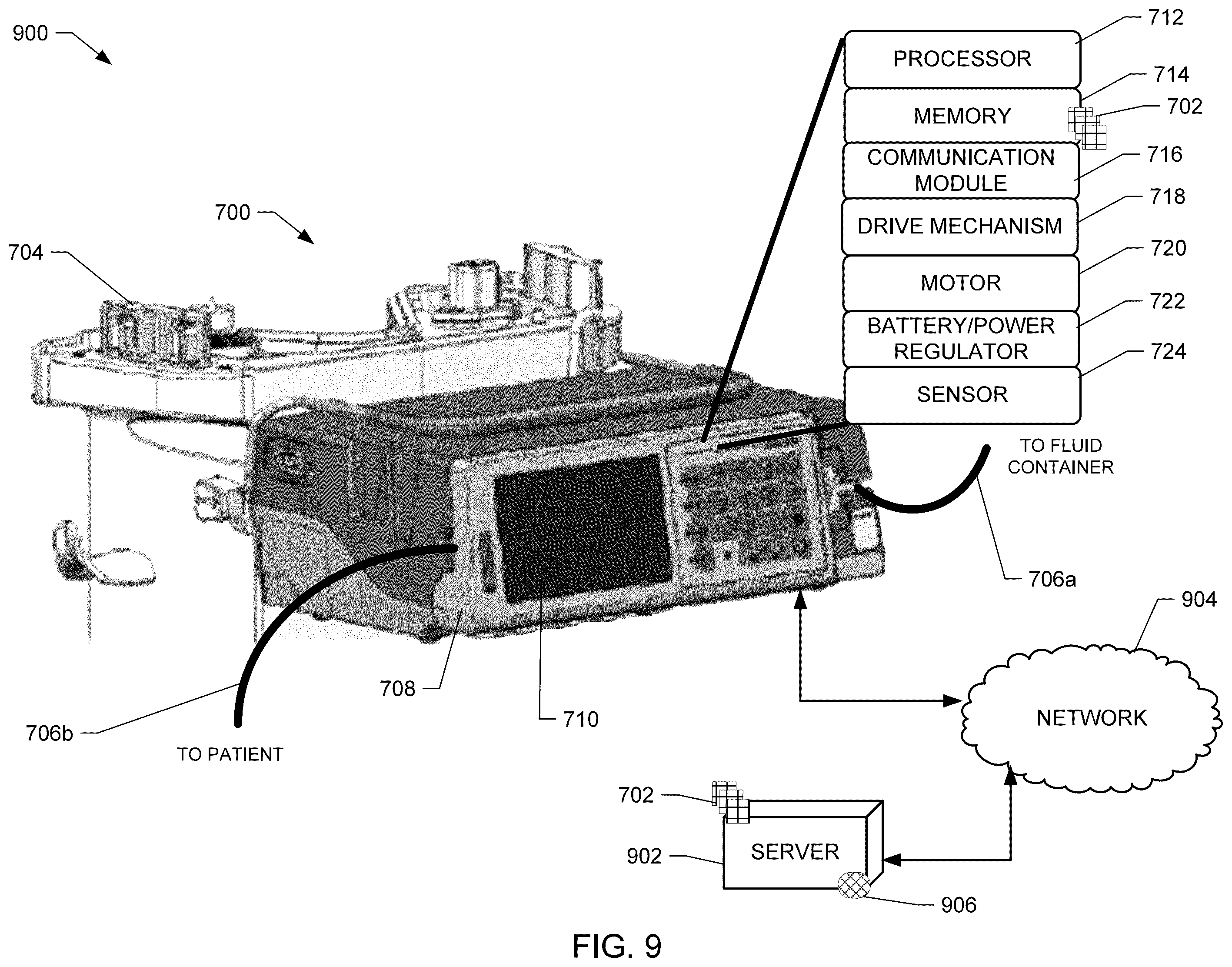 Patent US12496394 Figure 9 – Systems and methods for occlusion detection in infusion pumps