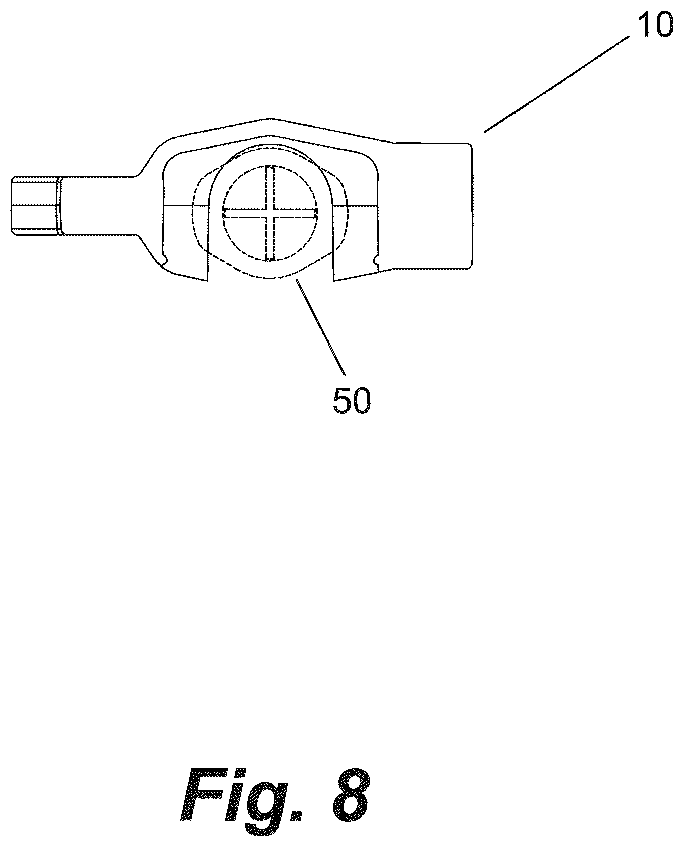 Patent US12496404 Figure 8 – Syringe hand grip adapter