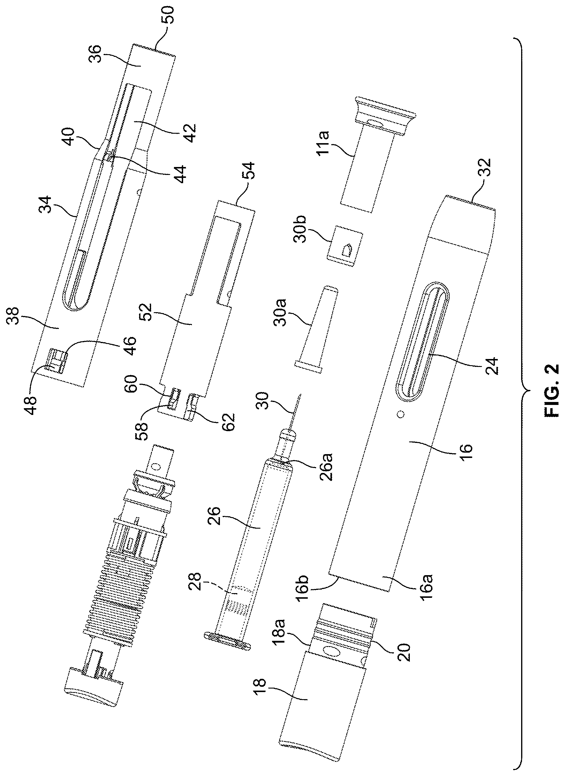 Patent US12496405 Figure 2 – Medicament delivery device with a locking mechanism