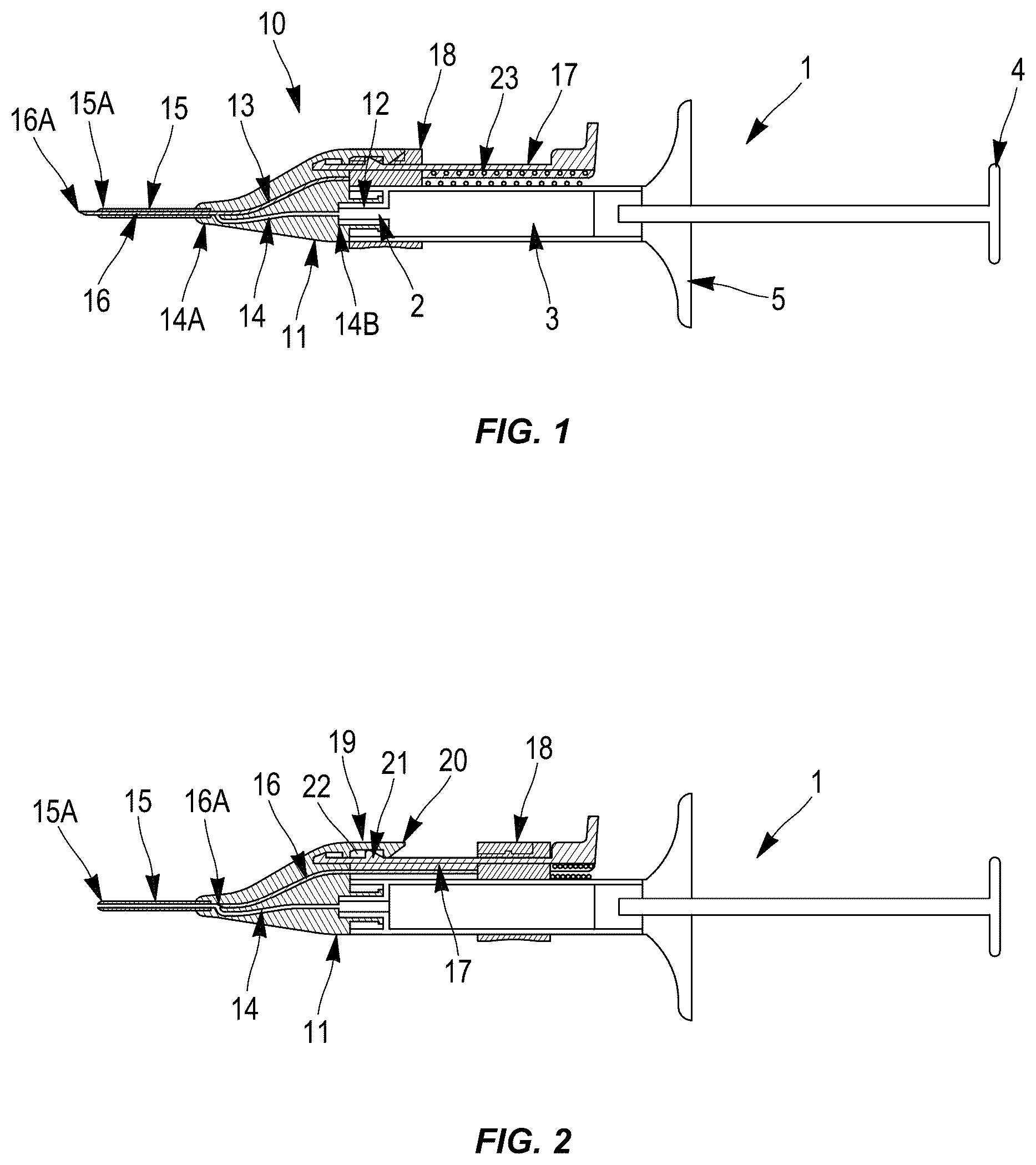 Patent US12496409 Figure 1 – Injection head for injecting a fluid substance and permitting monitoring of the injection site before injection of the fluid substance, and syringe comprising such a head