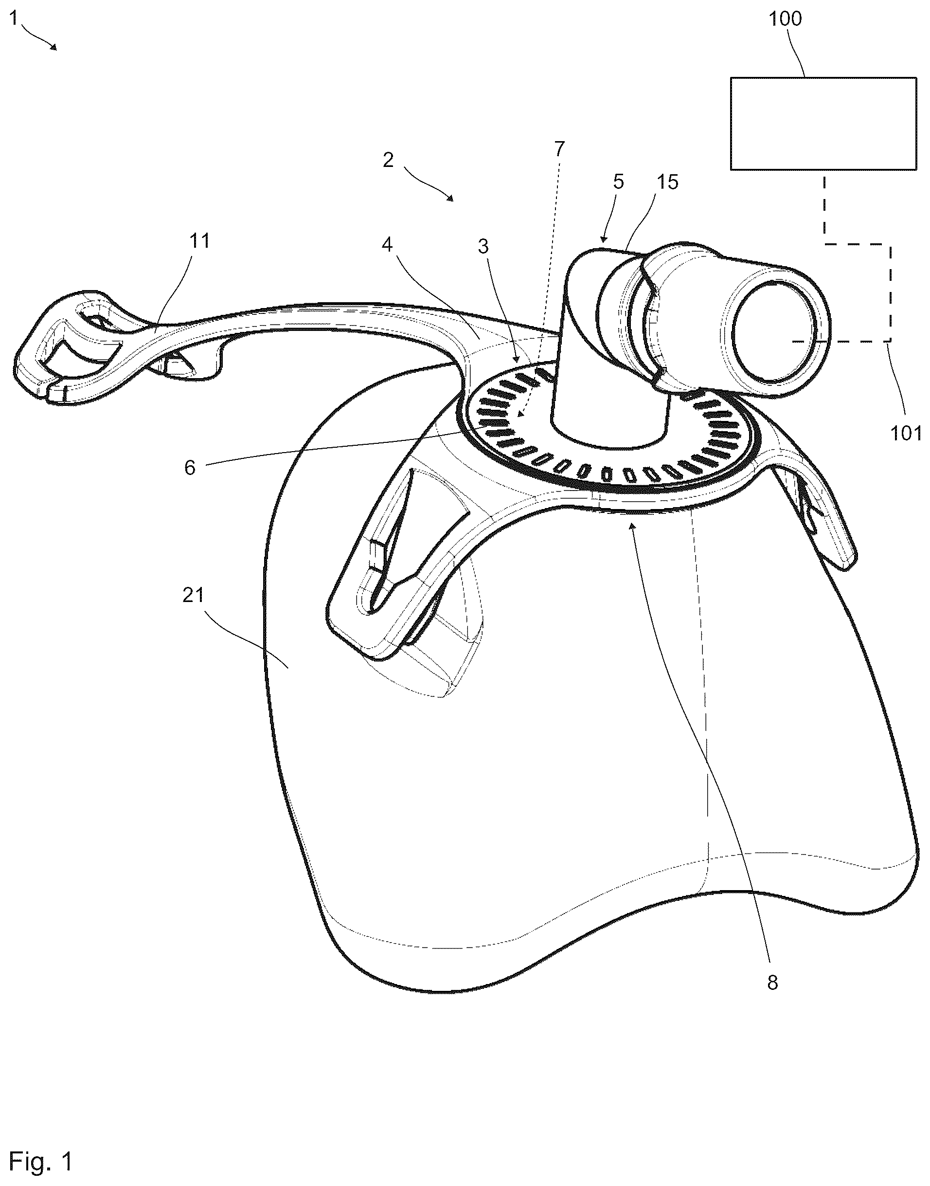 Patent US12496419 Figure 1 – Respiratory mask and process for making a respiratory mask