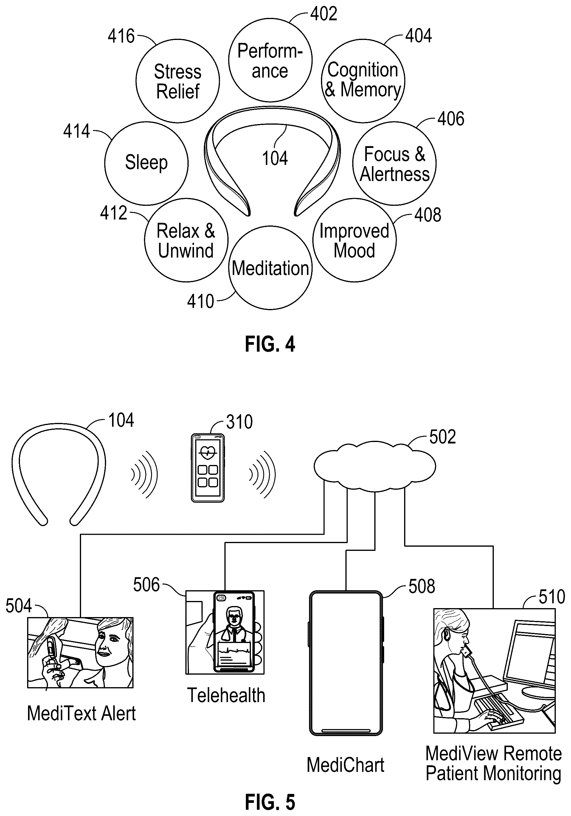 Patent US12496424 Figure 4 – Noninvasive wearable device for remote vital sign monitoring and autonomic nervous system regulation using vibratory and auditory stimulation