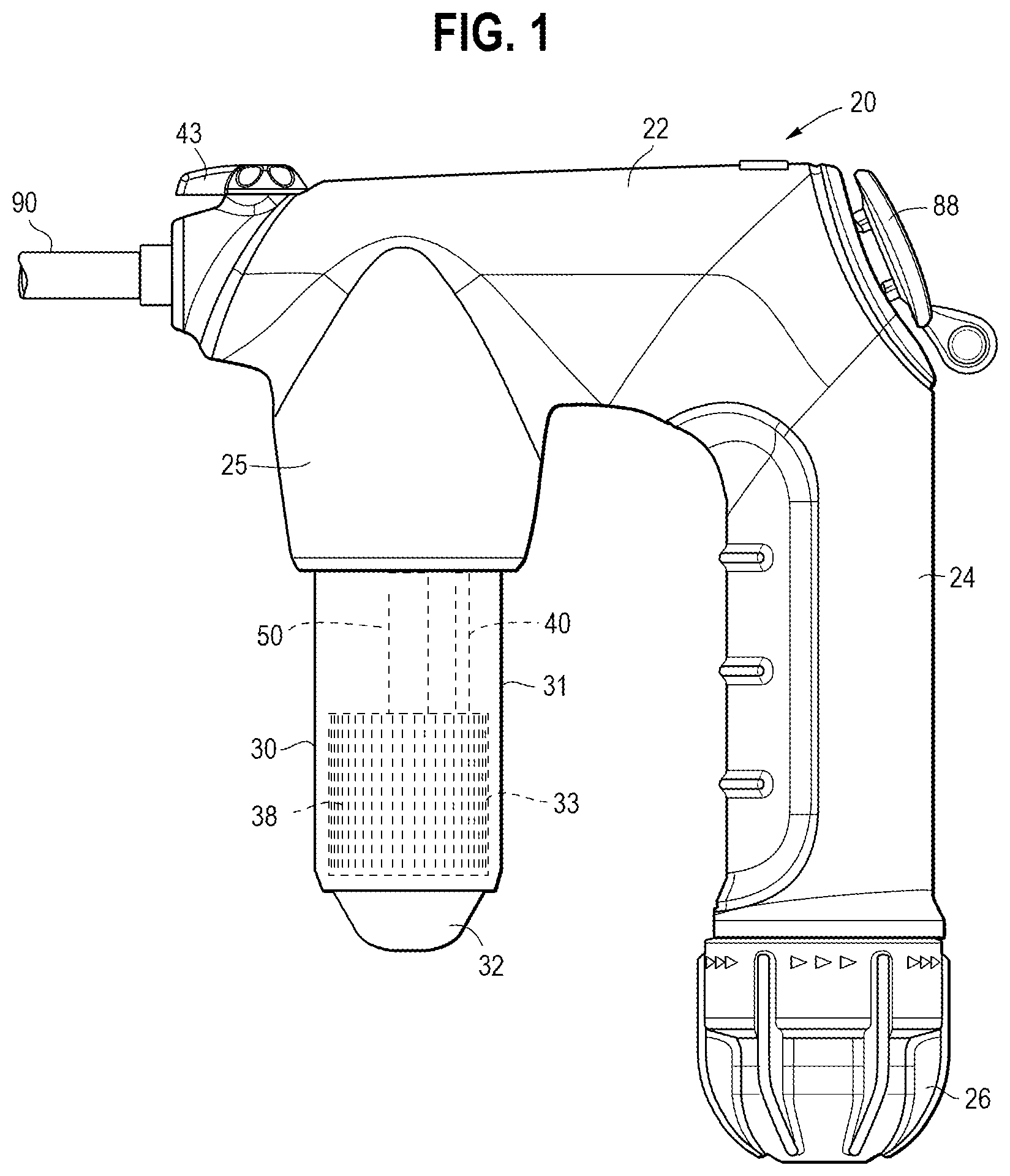 Patent US12496429 — Systems and methods for delivering pressurized fluid to a target site alone or in conjunction with therapeutic agents — Figure 1