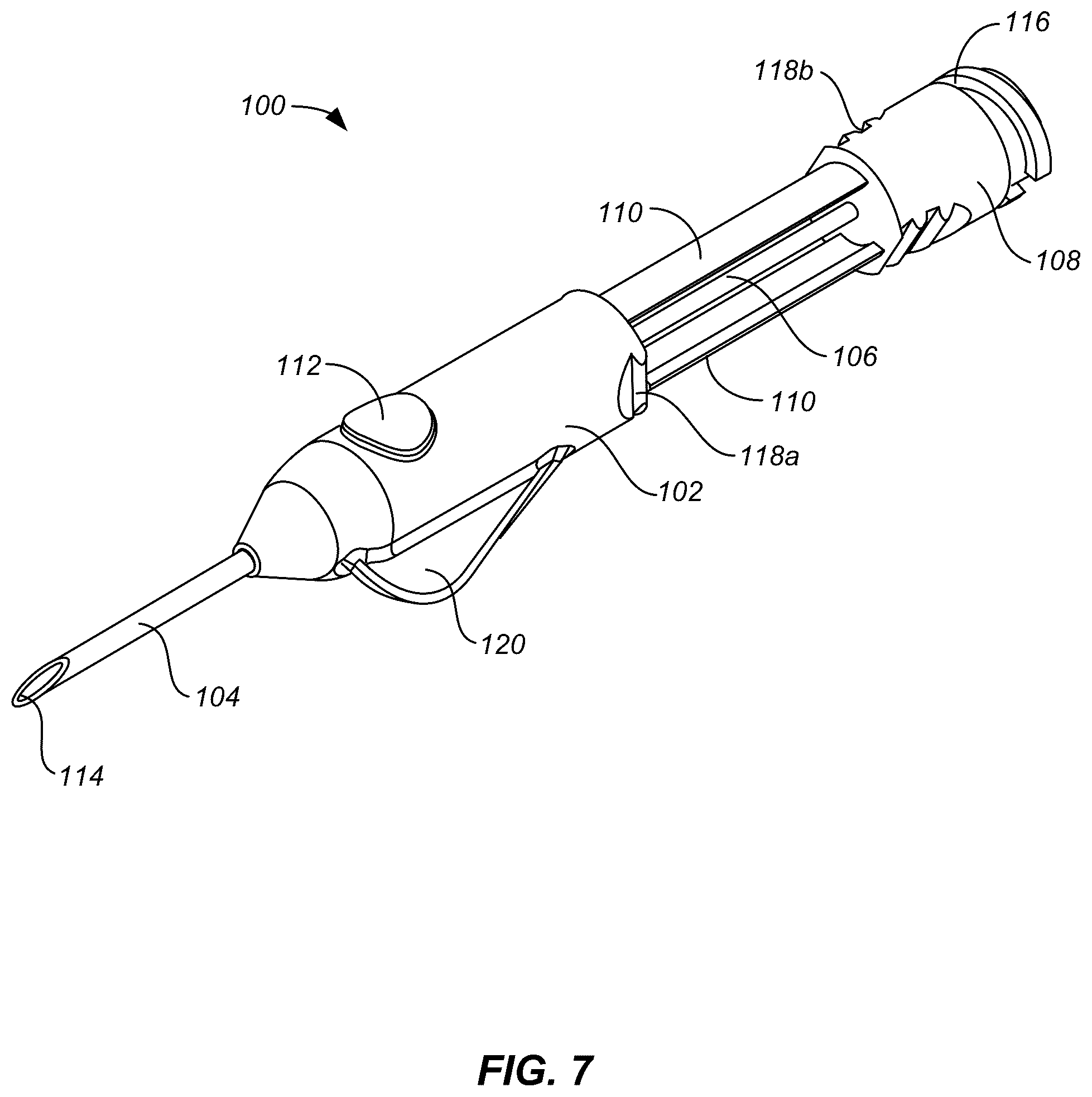 Patent US12496434 Figure 5 – Retractable needle catheter delivery apparatus