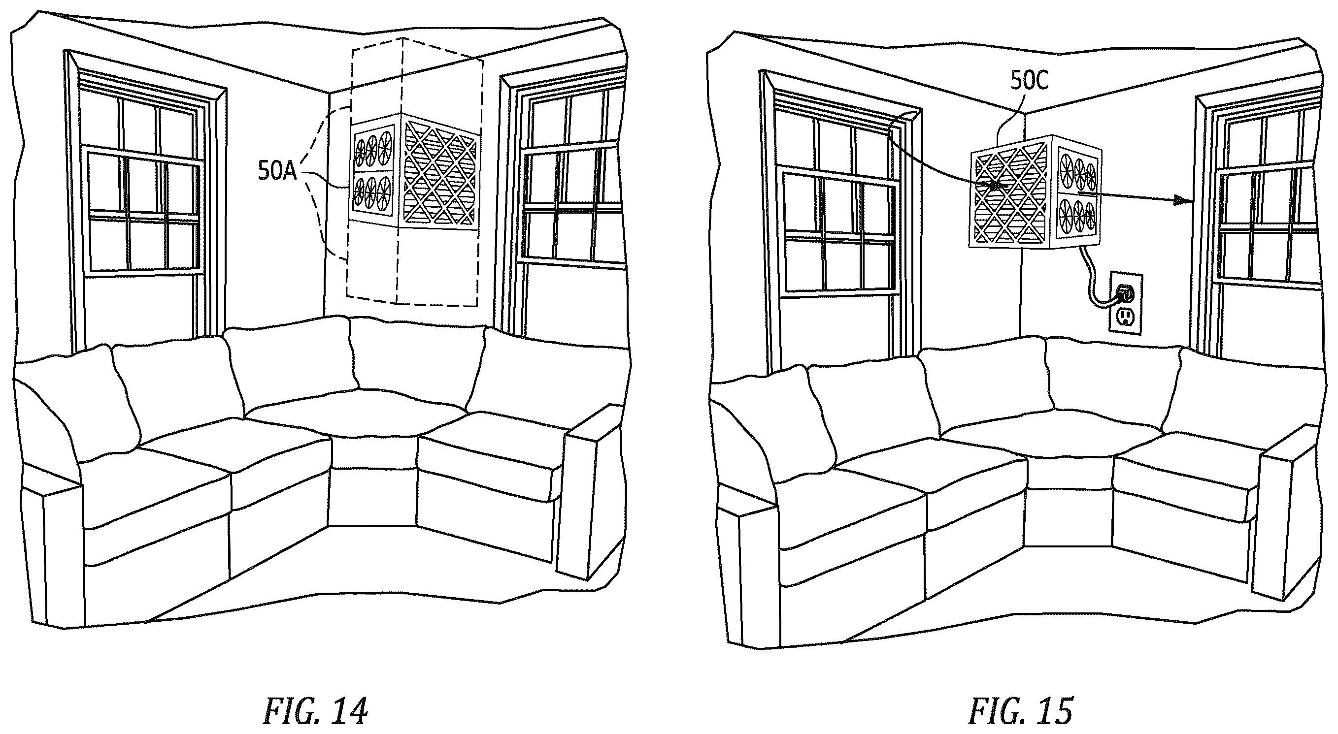 Patent US12496474 Figure 12 – Maskless respiratory and eye protection device for aerosols and vapors including chemical, biological, radiological, and nuclear (CBRN) contaminants