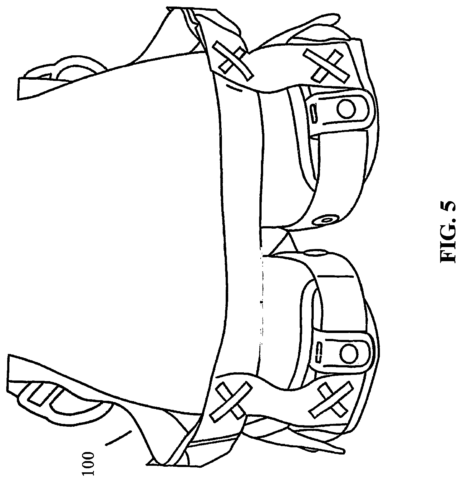 Patent US12496475 Figure 5 – Web harness system with leg components
