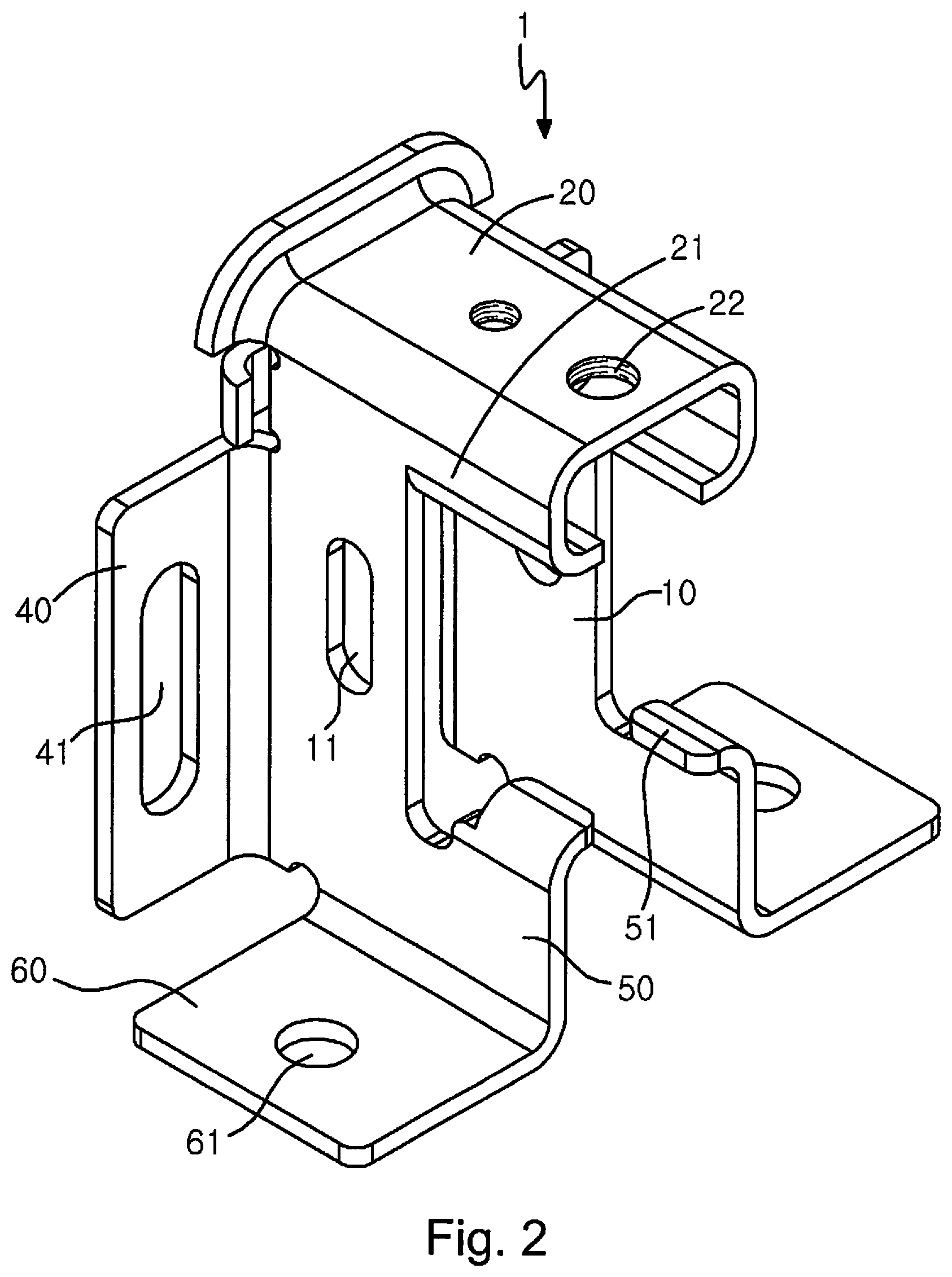 Patent US12496478 Figure 2 – Side bracket for installation of sprinkler