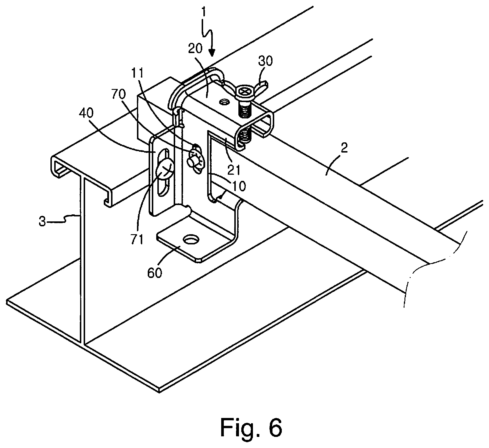 Patent US12496478 Figure 6 – Side bracket for installation of sprinkler