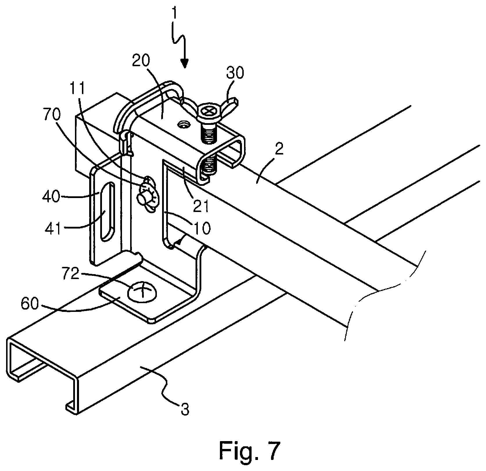 Patent US12496478 Figure 7 – Side bracket for installation of sprinkler