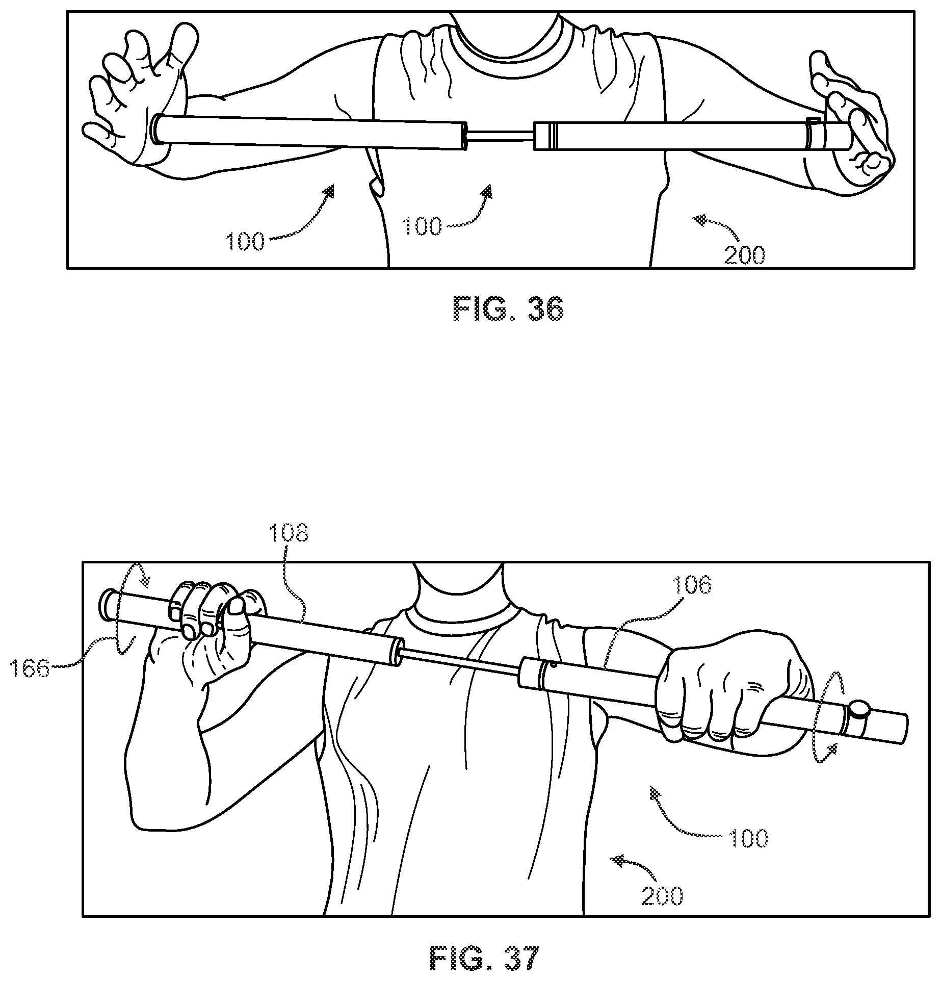 Patent US12496480 Figure 12 – Variable force pneumatic exercise staff and method