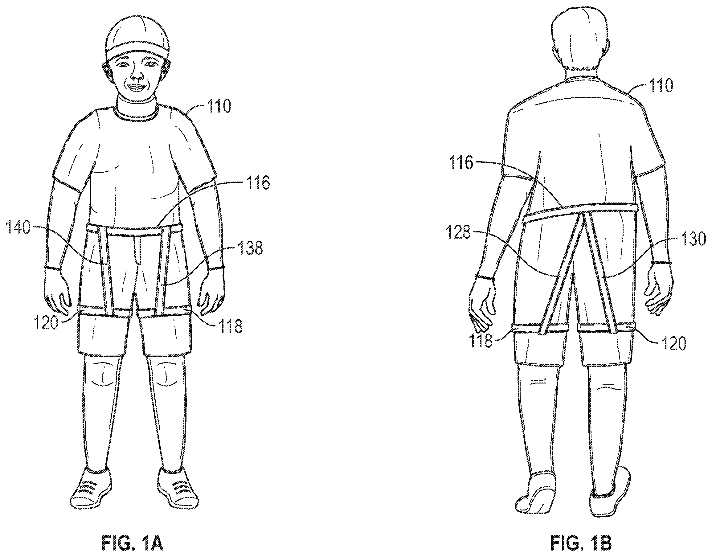 Patent US12496482 Figure 1 – Power shorts for fitness and rehabilitation