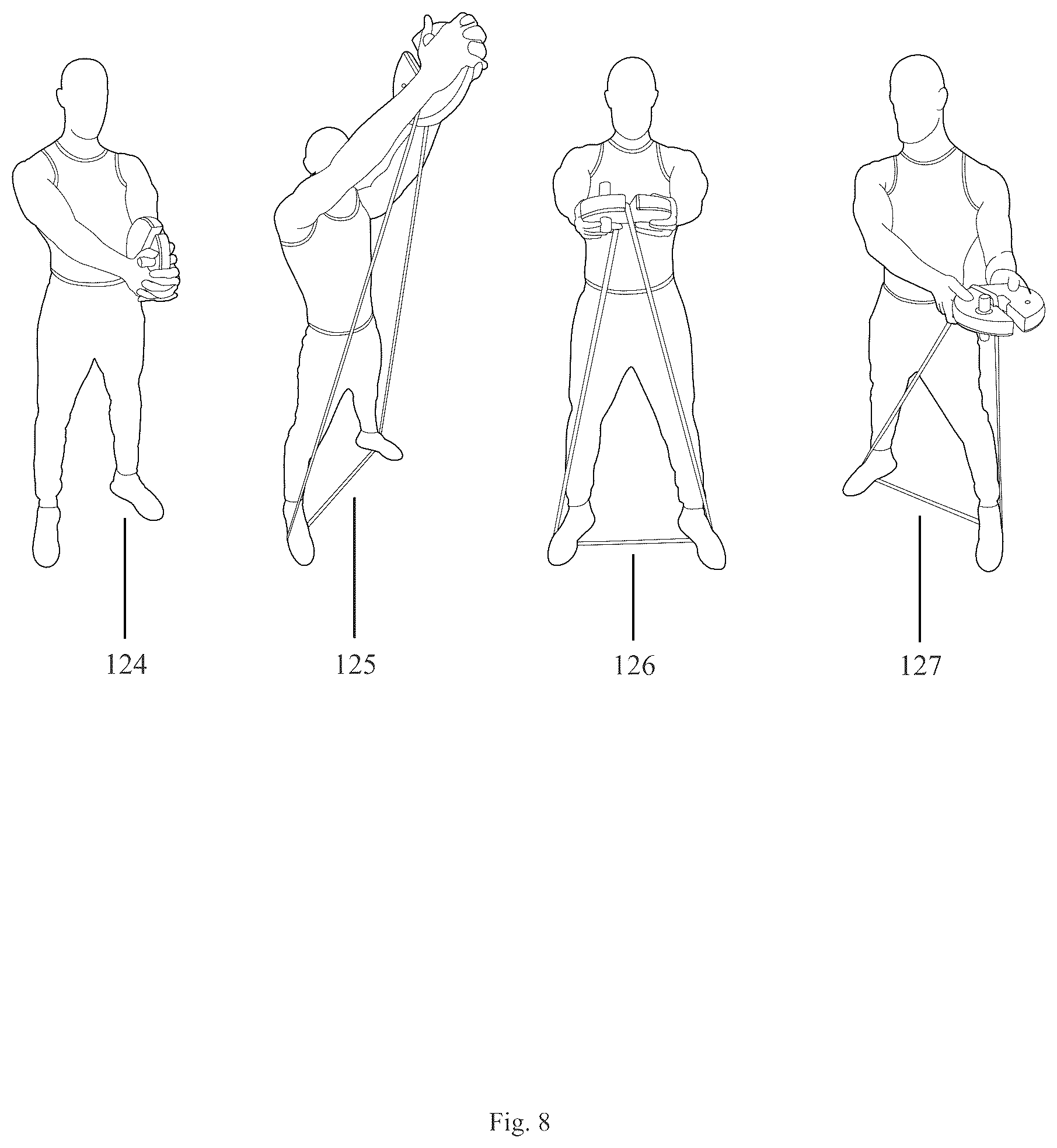 Patent US12496487 Figure 8 – Plate squeeze chest press
